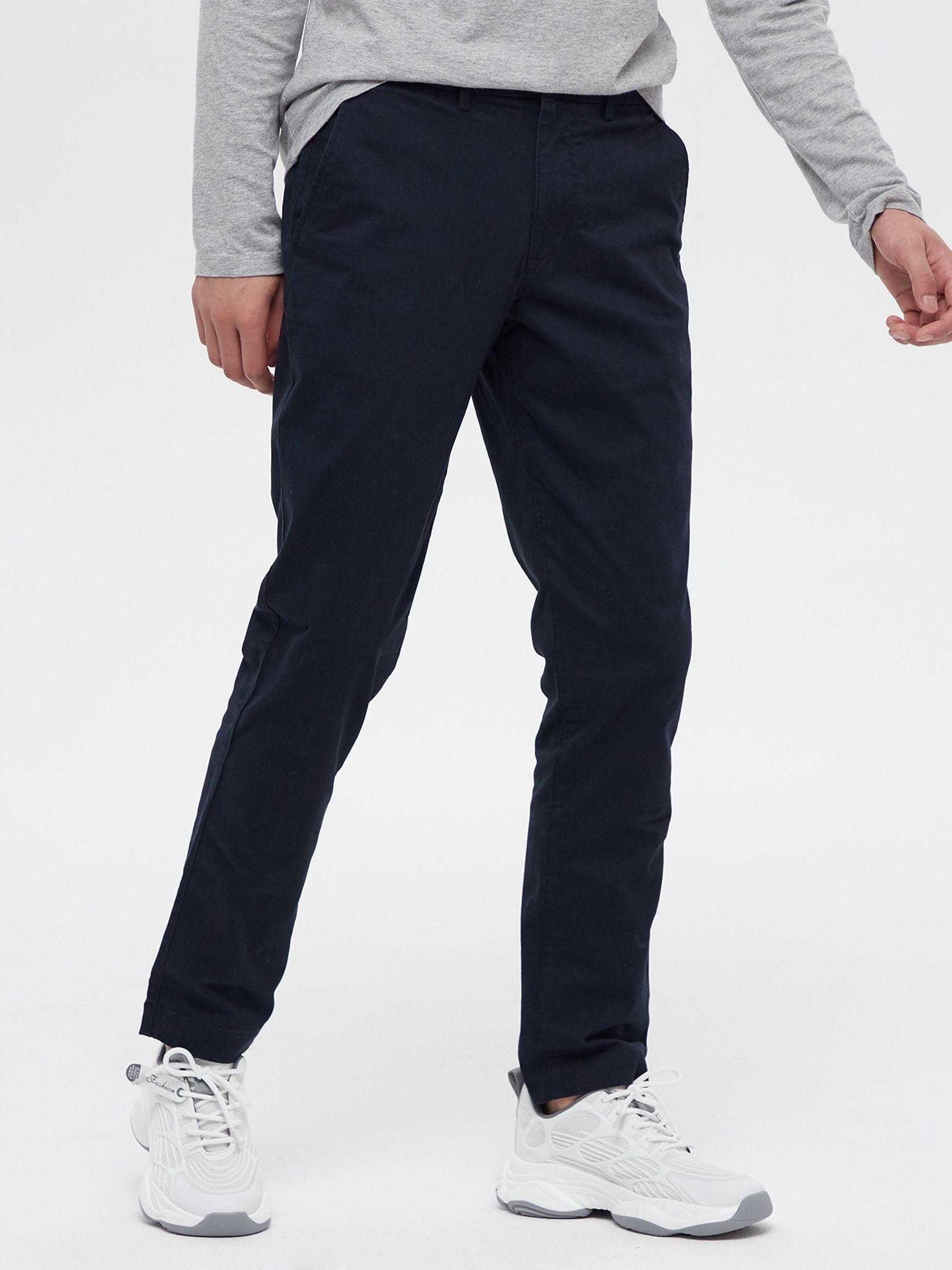 Dark Blue Essential Chinos in Straight Fit with - Image 1 of 6