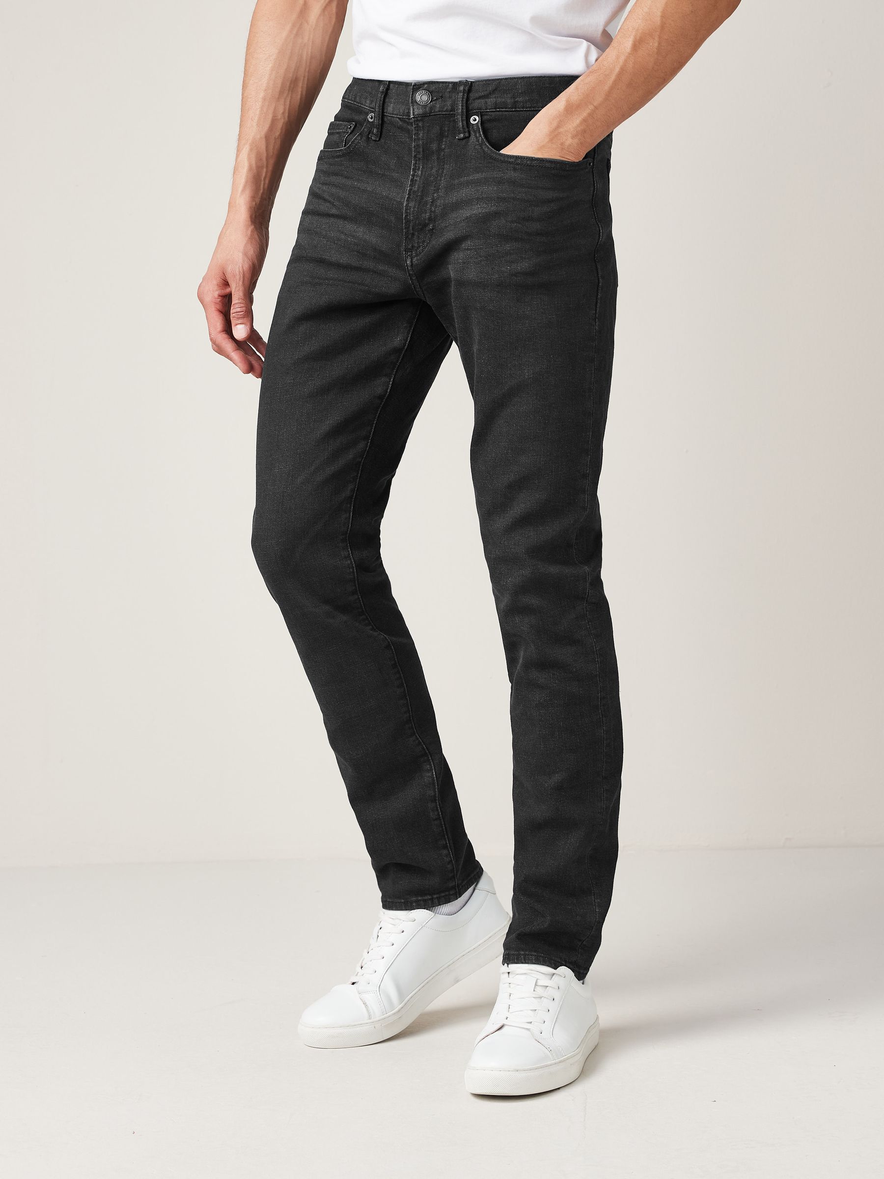 Black Slim Taper Jeans - Image 4 of 7