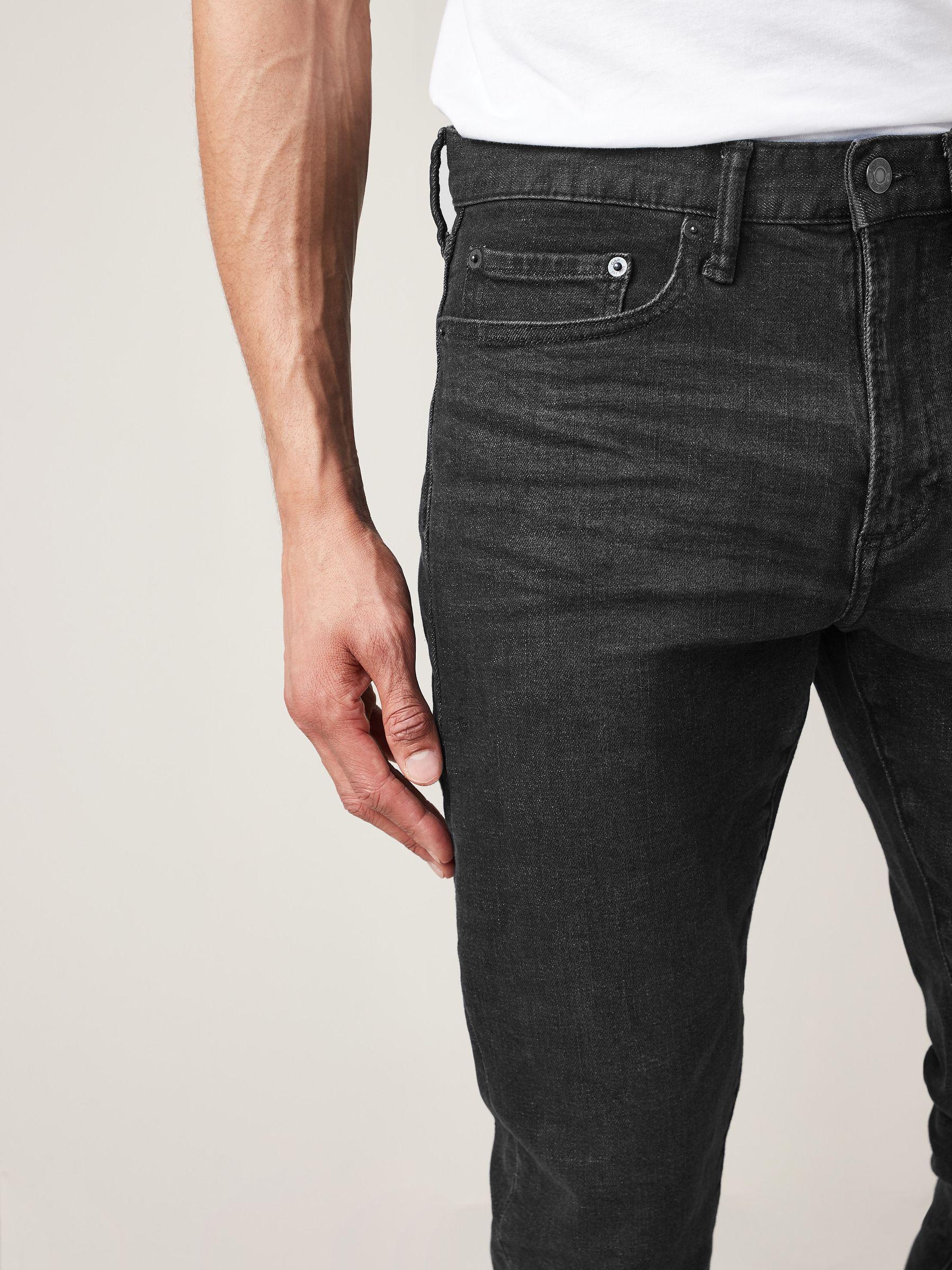 Black Slim Taper Jeans - Image 6 of 7