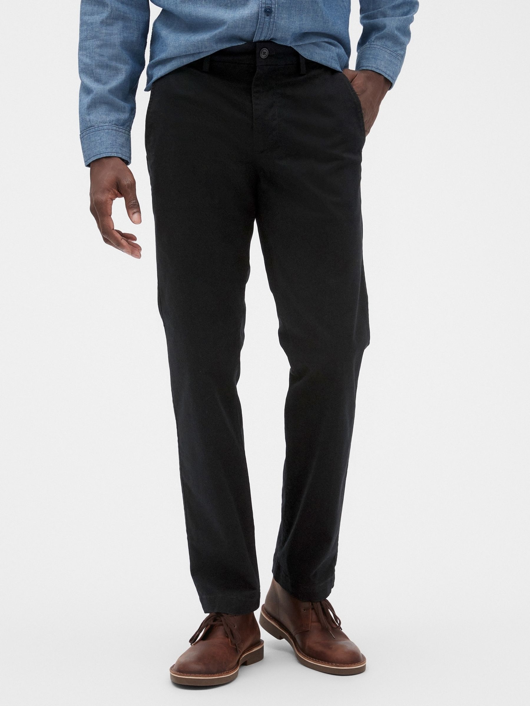 Black Essential Chinos in Straight Fit - Image 4 of 8