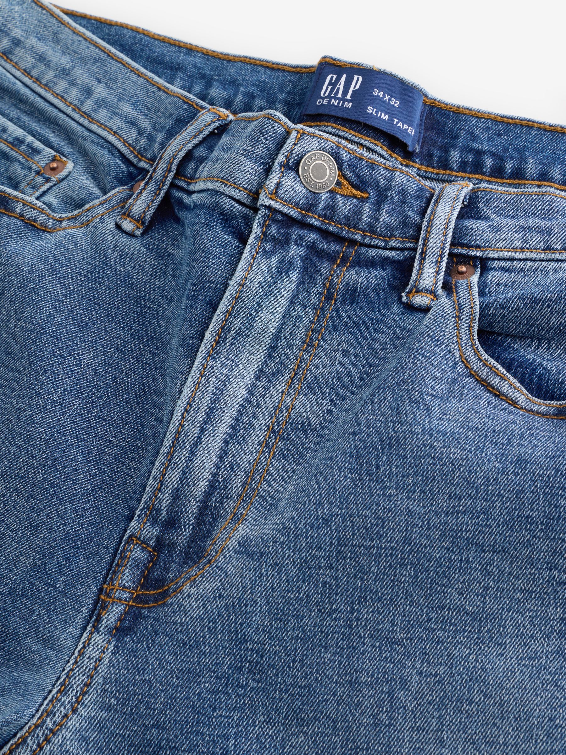 Blue Slim Fit Comfort Stretch Tapered Jeans - Image 7 of 7