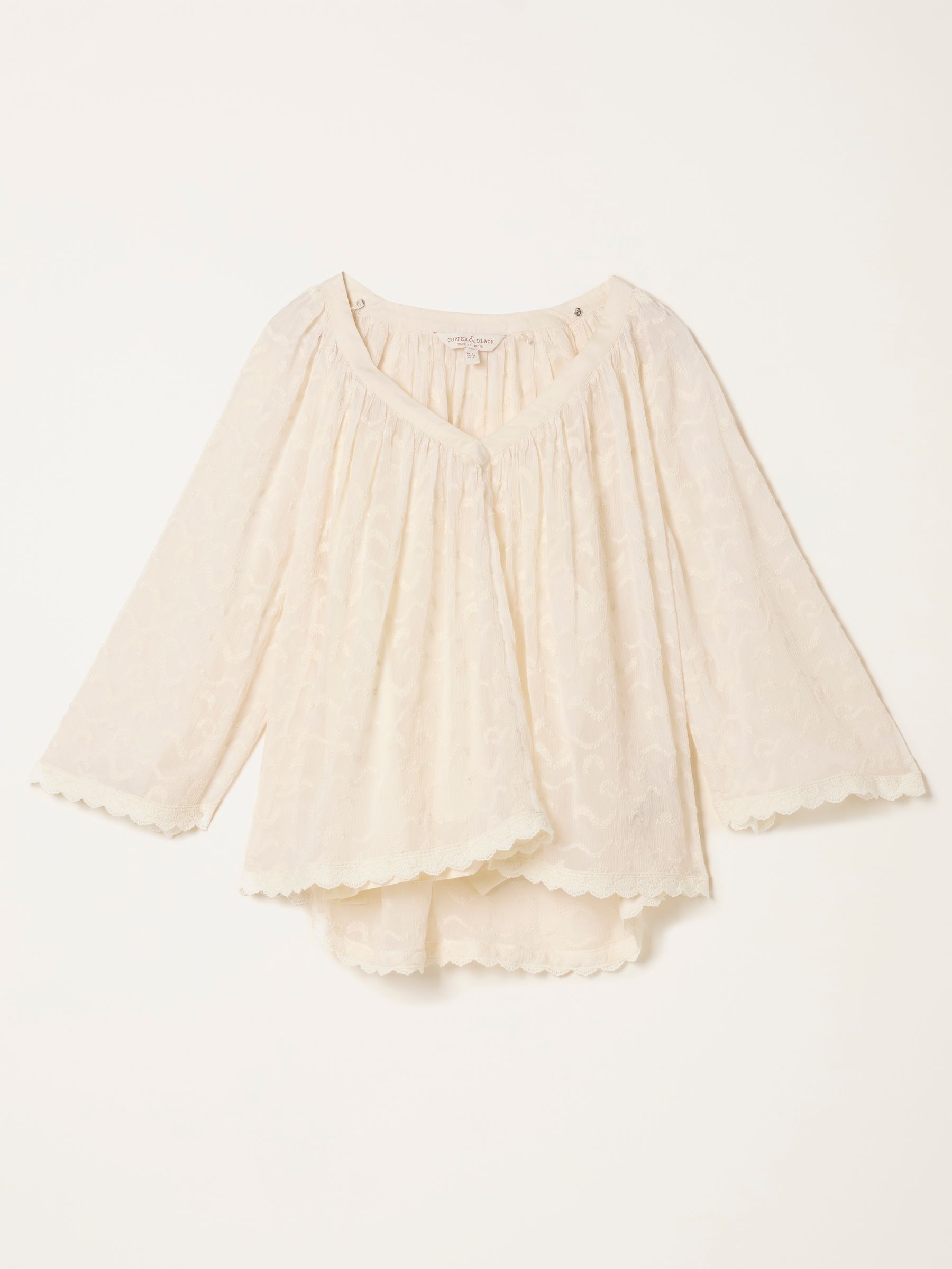 Millie Ivory Petite Embroidered Blouse - Image 6 of 7
