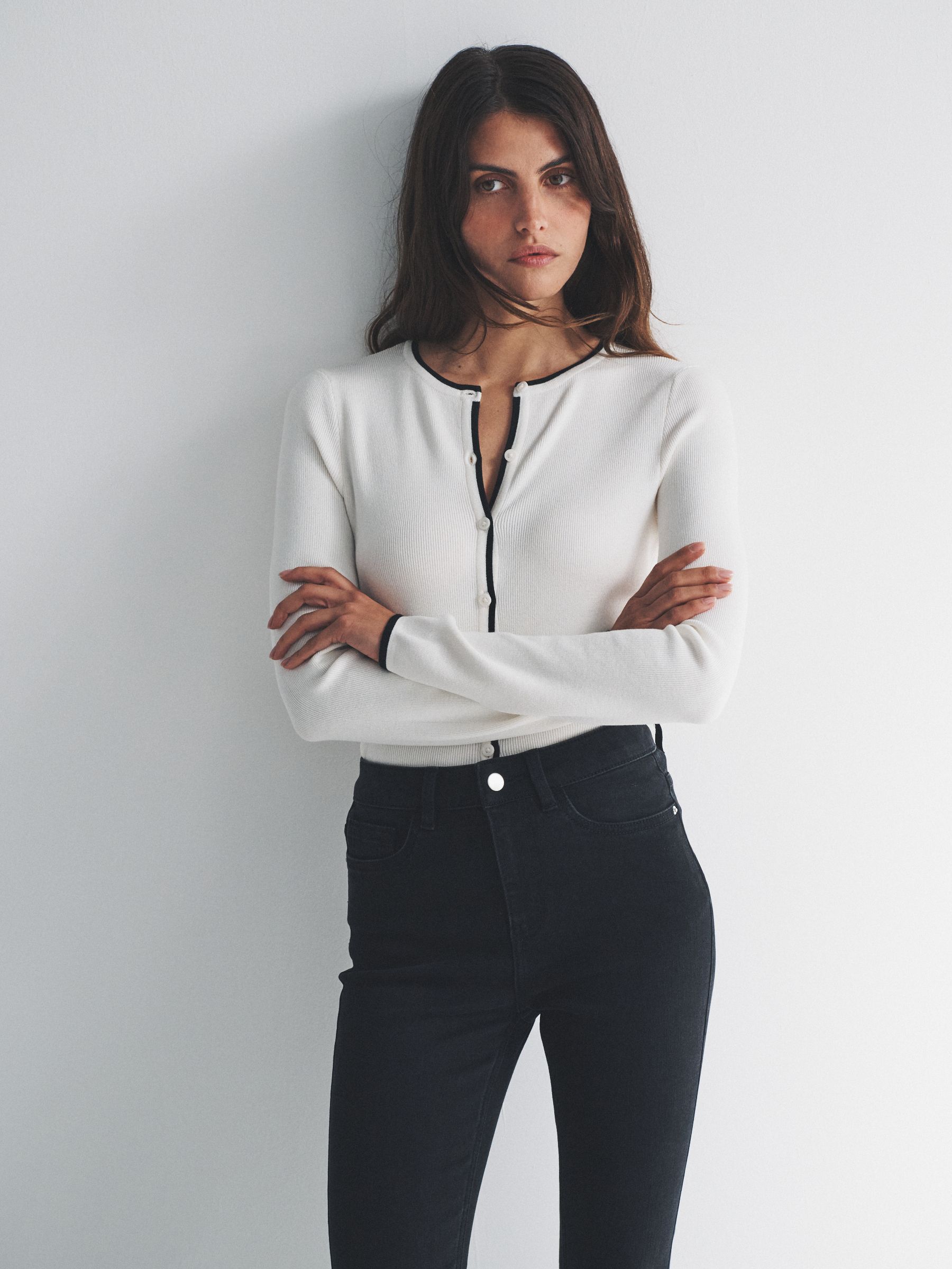 Navy Blue/Ecru 2 Pack Knitted Tipped Cardigans - Image 1 of 6