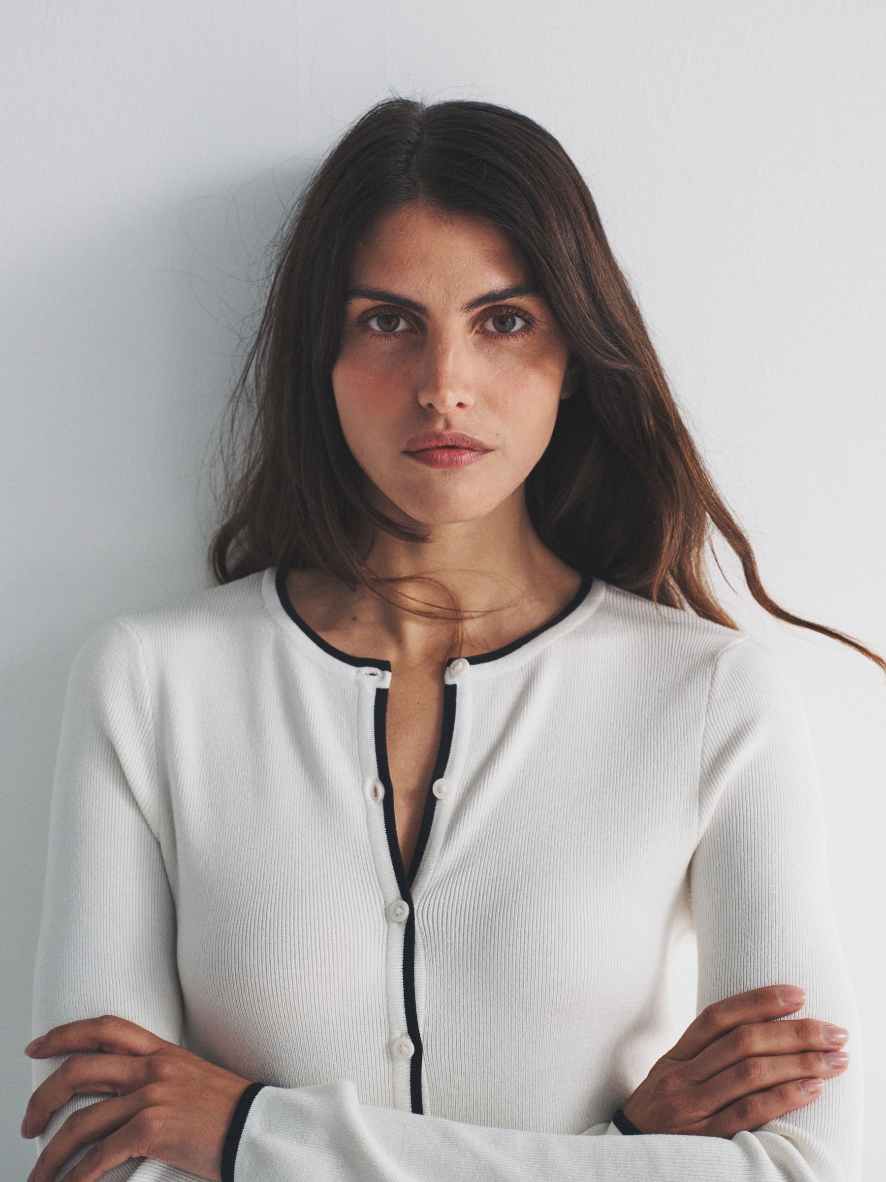 Navy Blue/Ecru 2 Pack Knitted Tipped Cardigans - Image 5 of 6