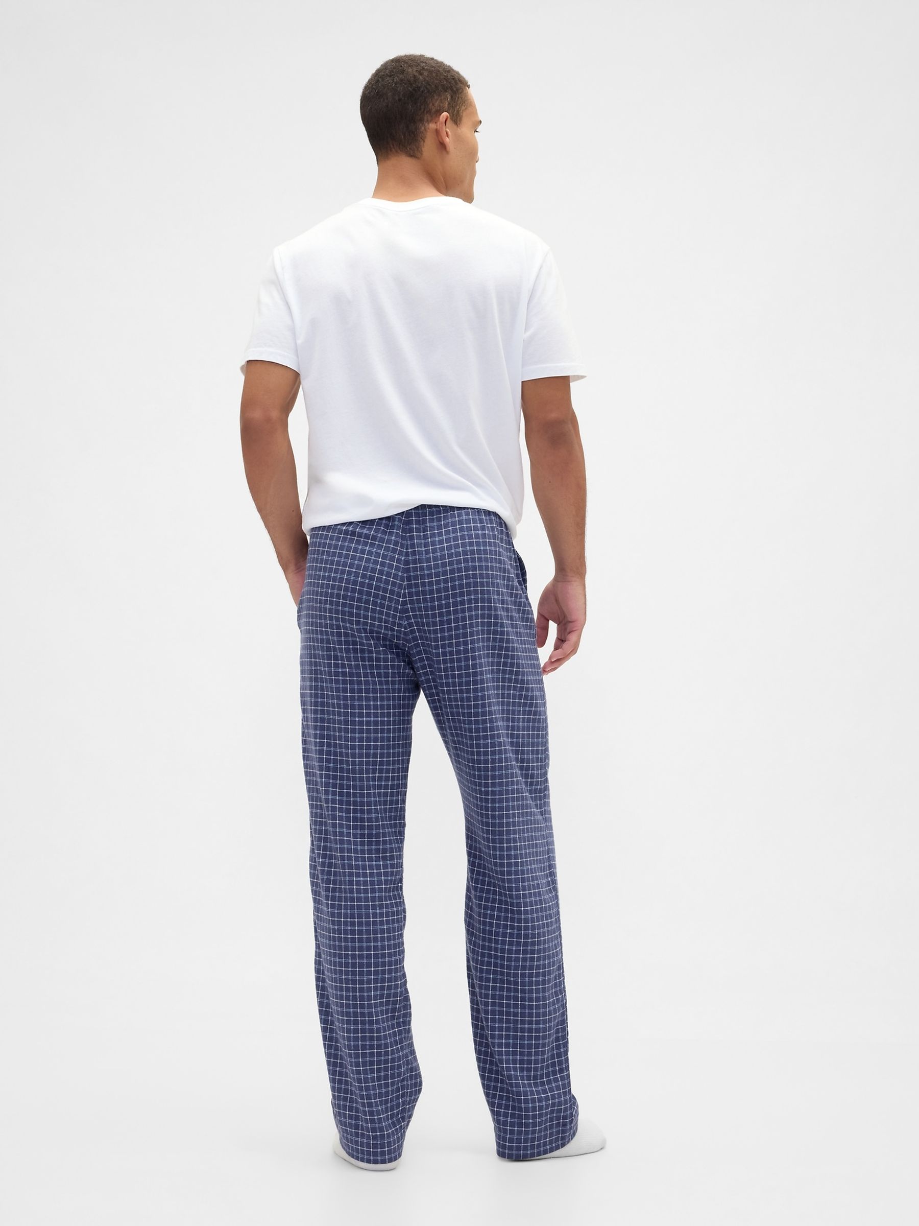 Blue Check Relaxed Flannel Pyjama Trousers - Image 2 of 4