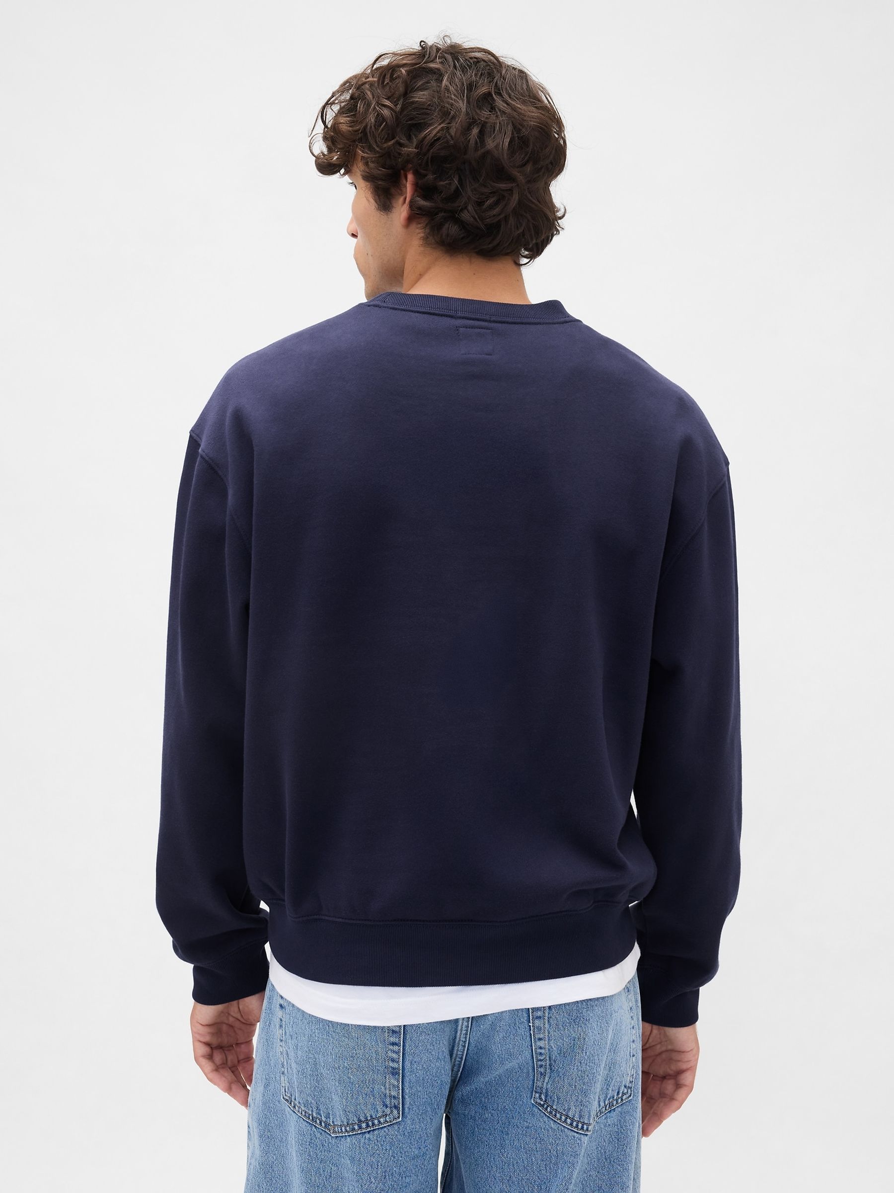 Navy Blue Oversized Heavyweight Logo Sweatshirt - Image 2 of 4