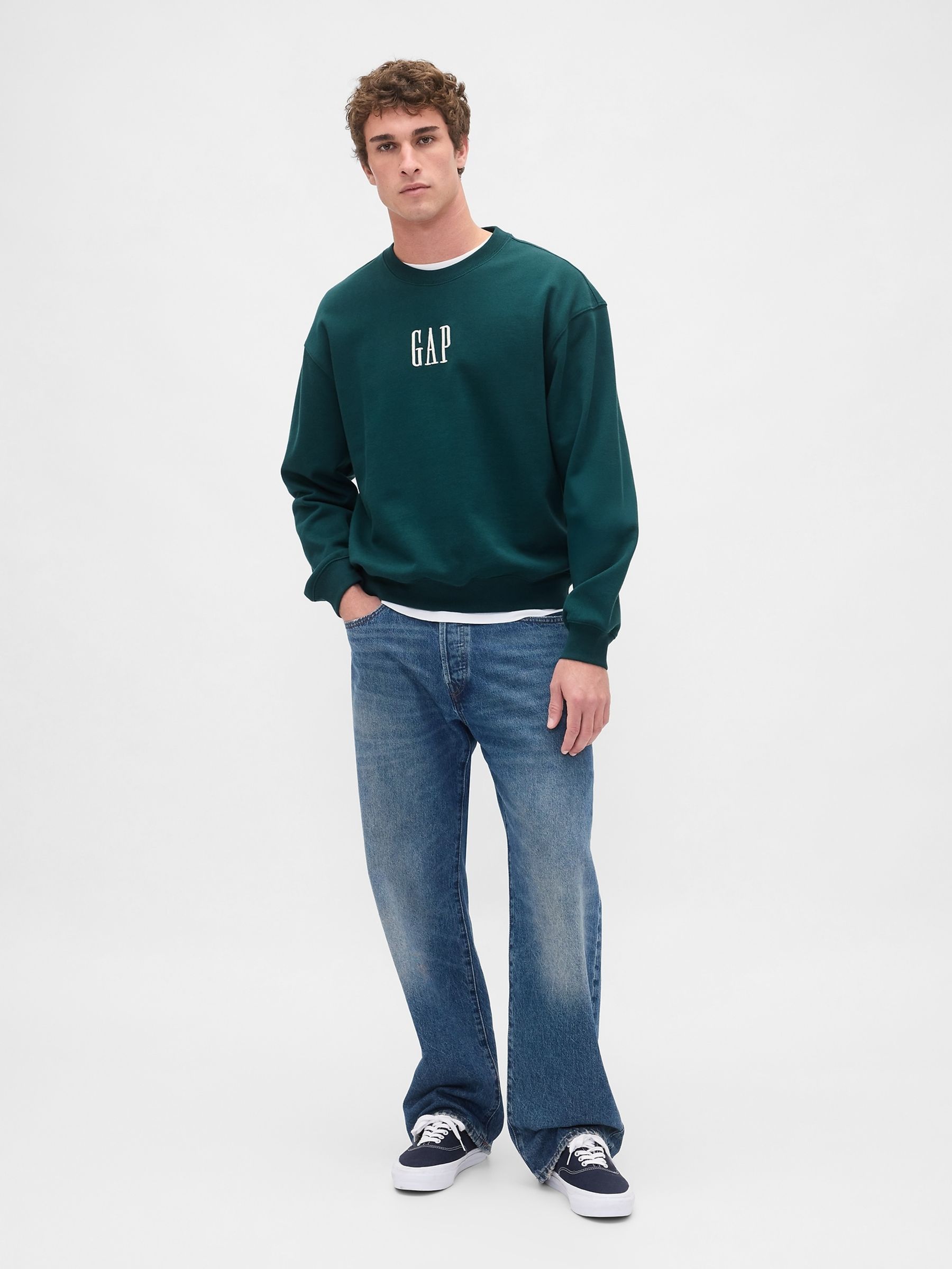 Green Oversized Heavyweight Logo Sweatshirt - Image 3 of 4