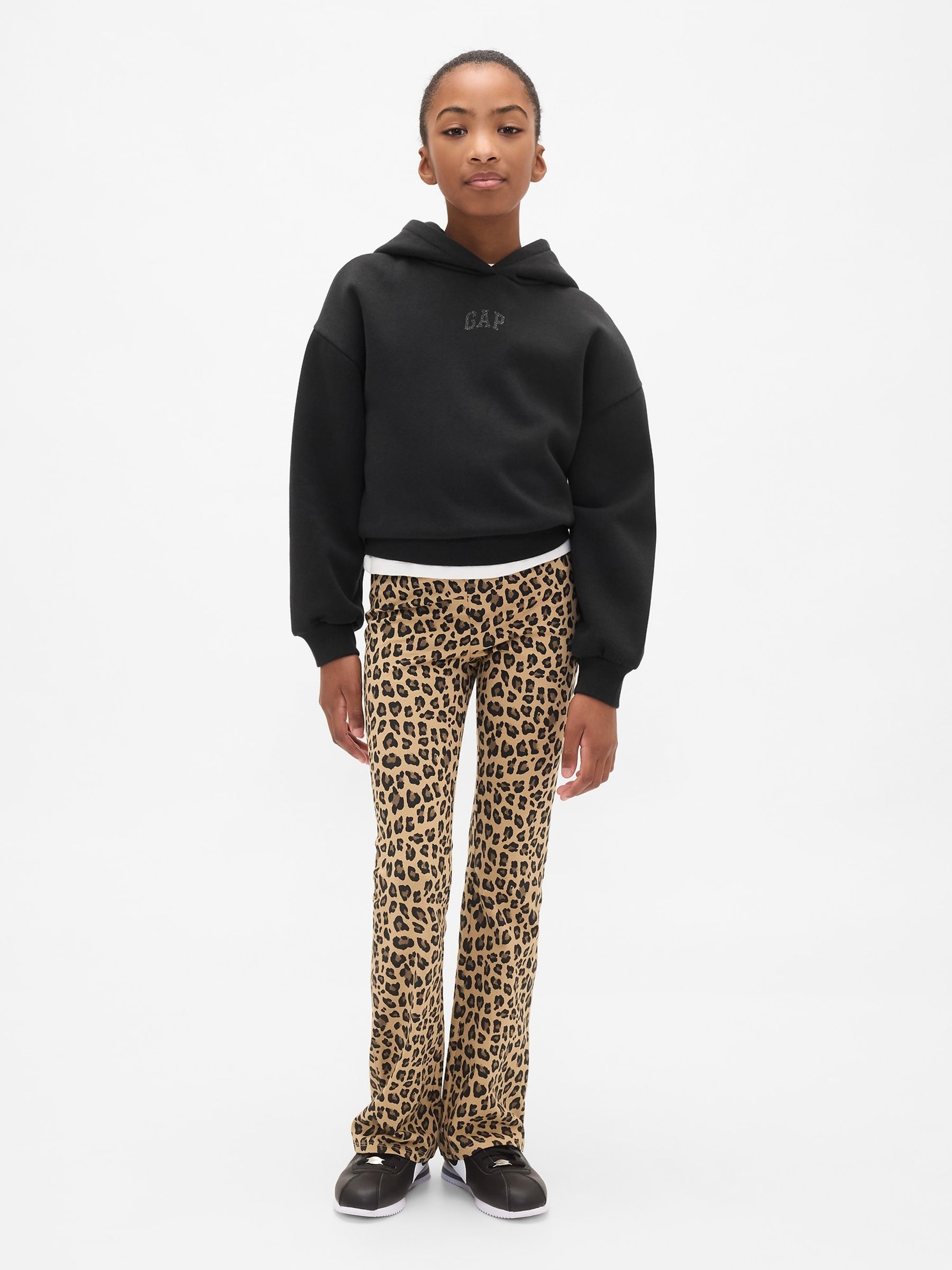Brown Leopard Print Flare Leggings - Image 3 of 5