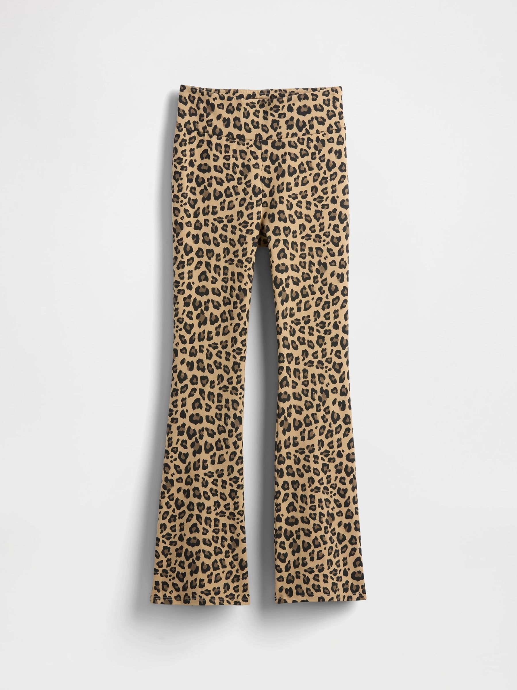 Brown Leopard Print Flare Leggings - Image 4 of 5