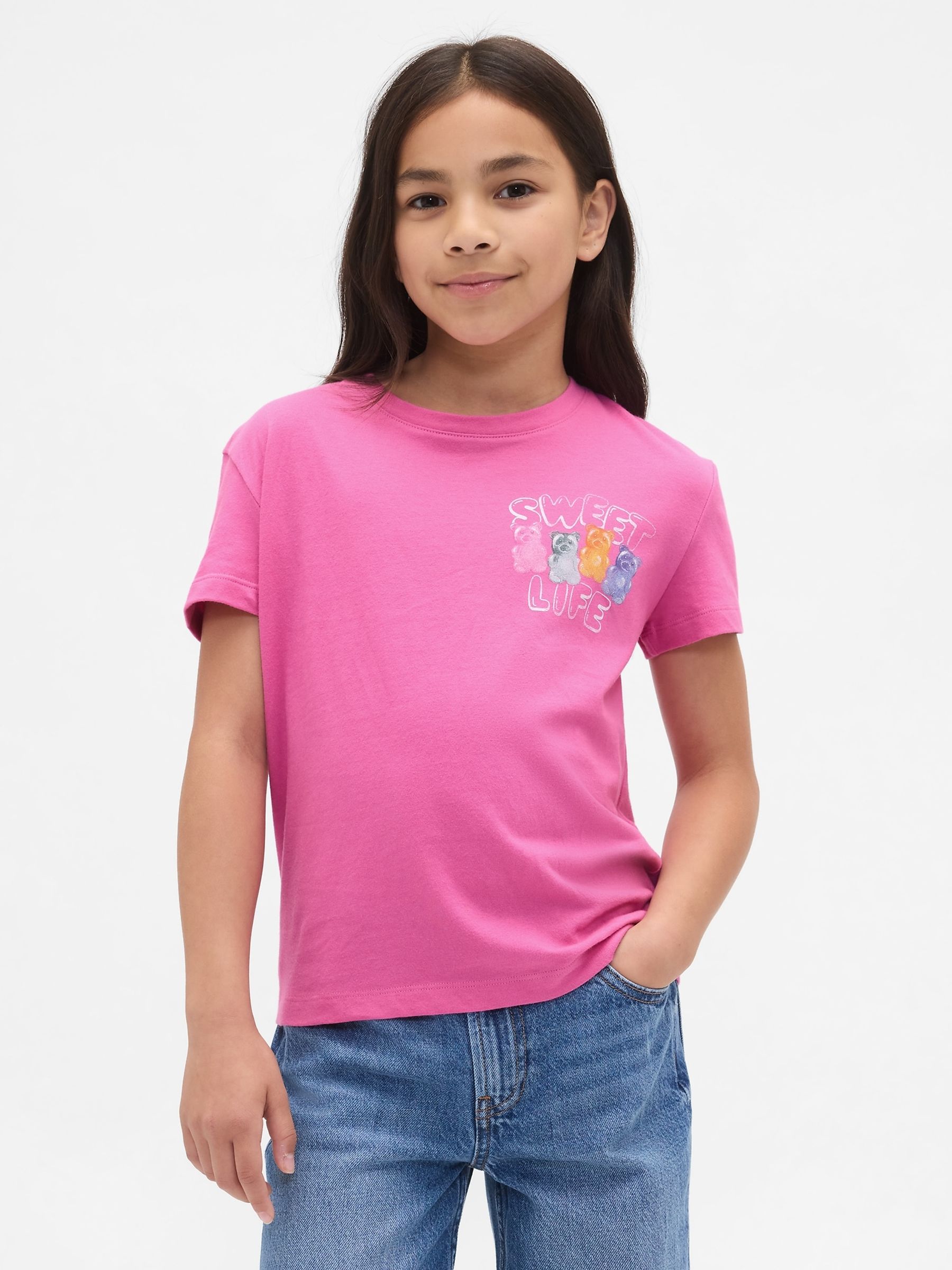 Pink Sweets Graphic Crew Neck Short Sleeve T-Shirt (4-13yrs) - Image 1 of 4