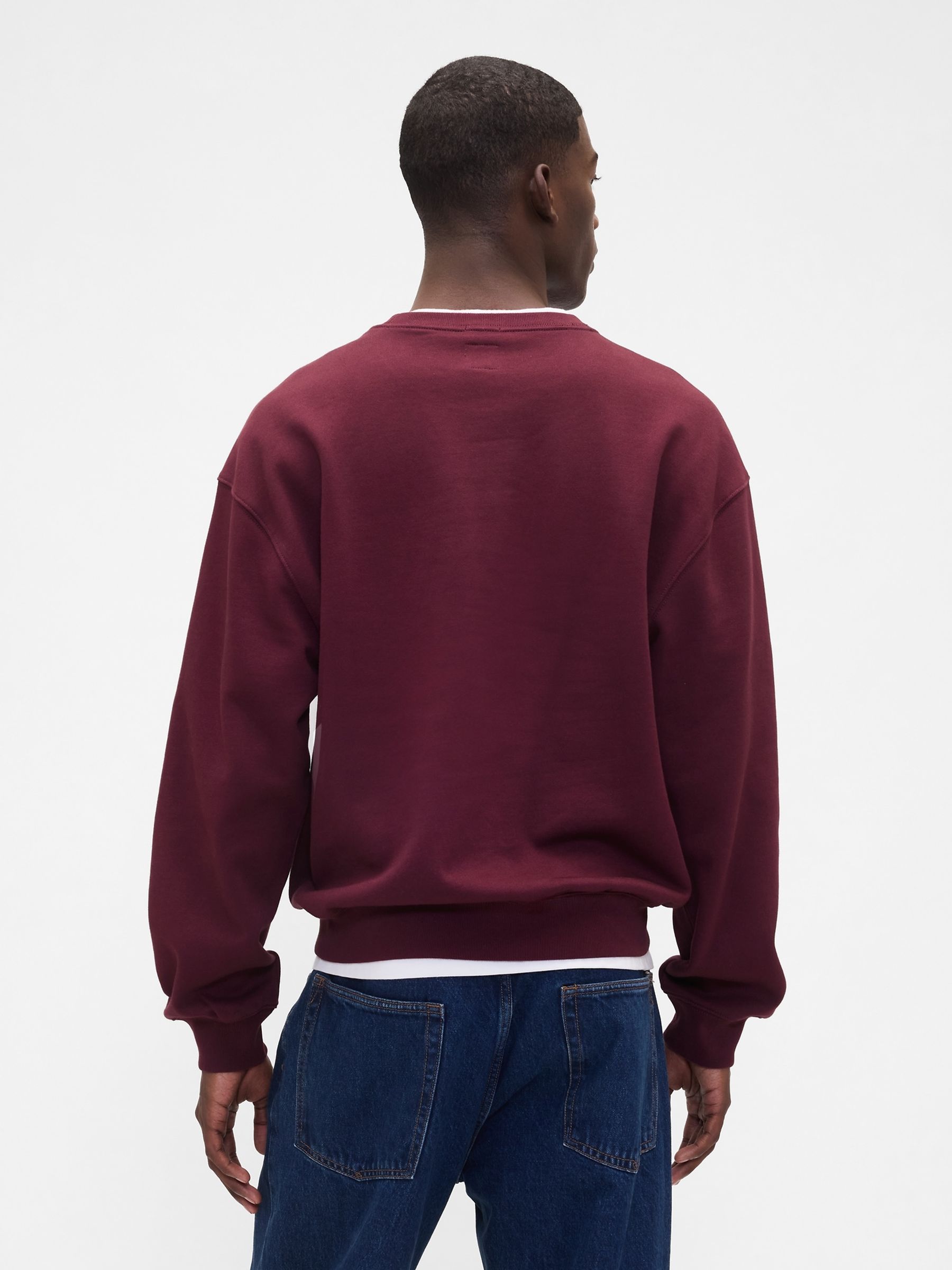 Burgundy Red Oversized Heavyweight Logo Sweatshirt - Image 2 of 4