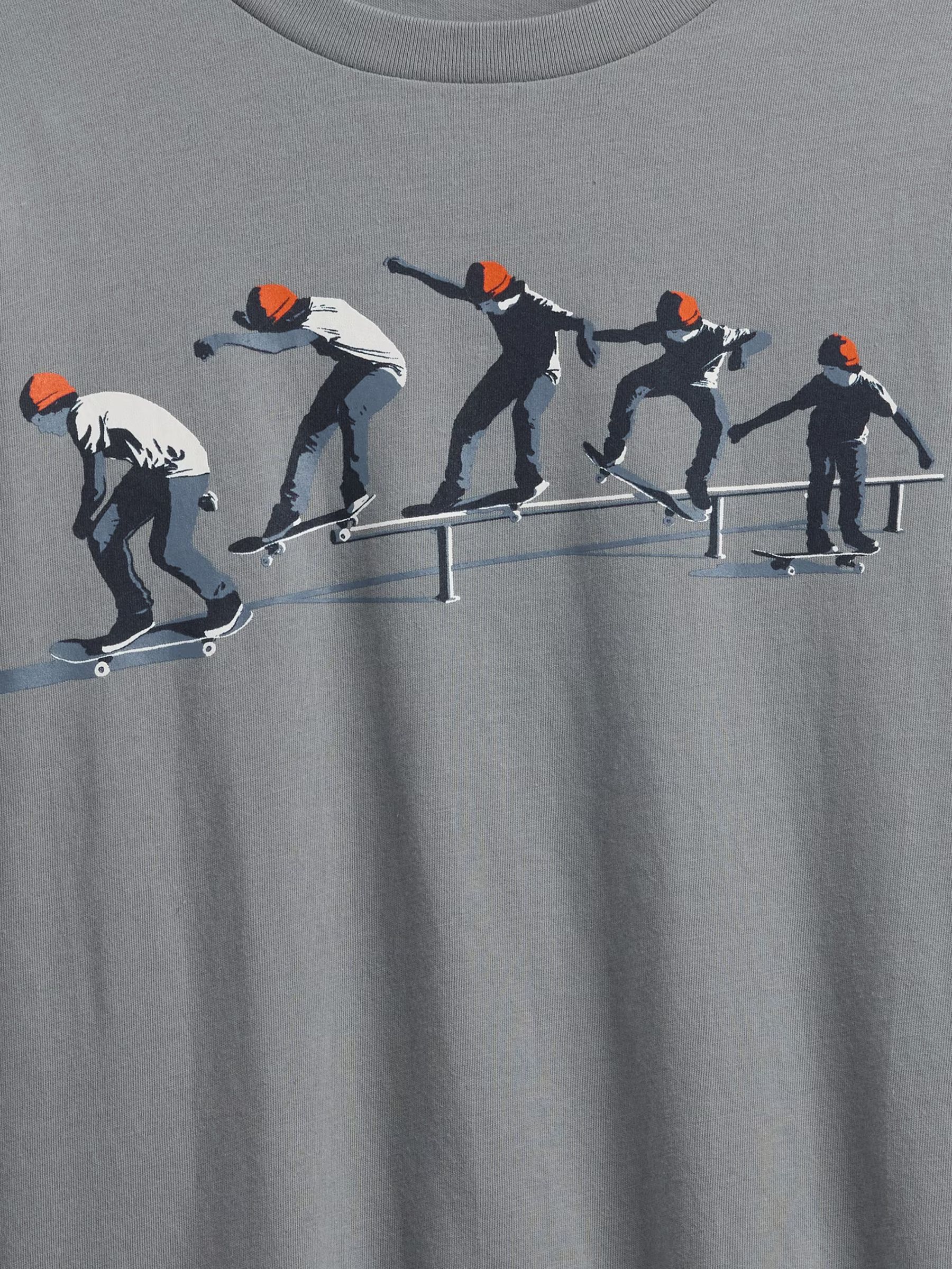 Grey 100% Cotton Long Sleeve Graphics T-Shirt - Image 2 of 2