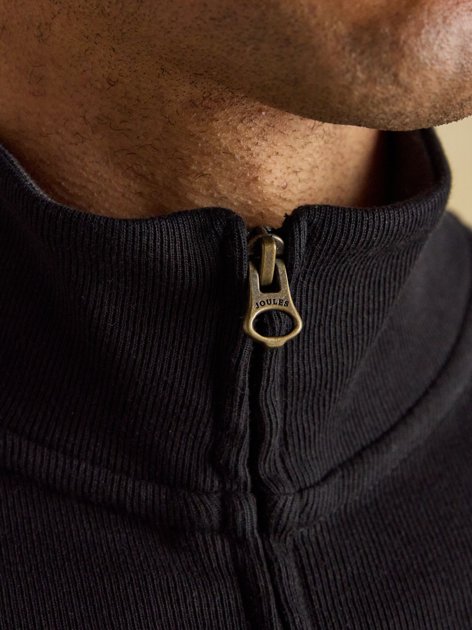 Black French Rib Full Zip Up Sweatshirt - Image 6 of 11