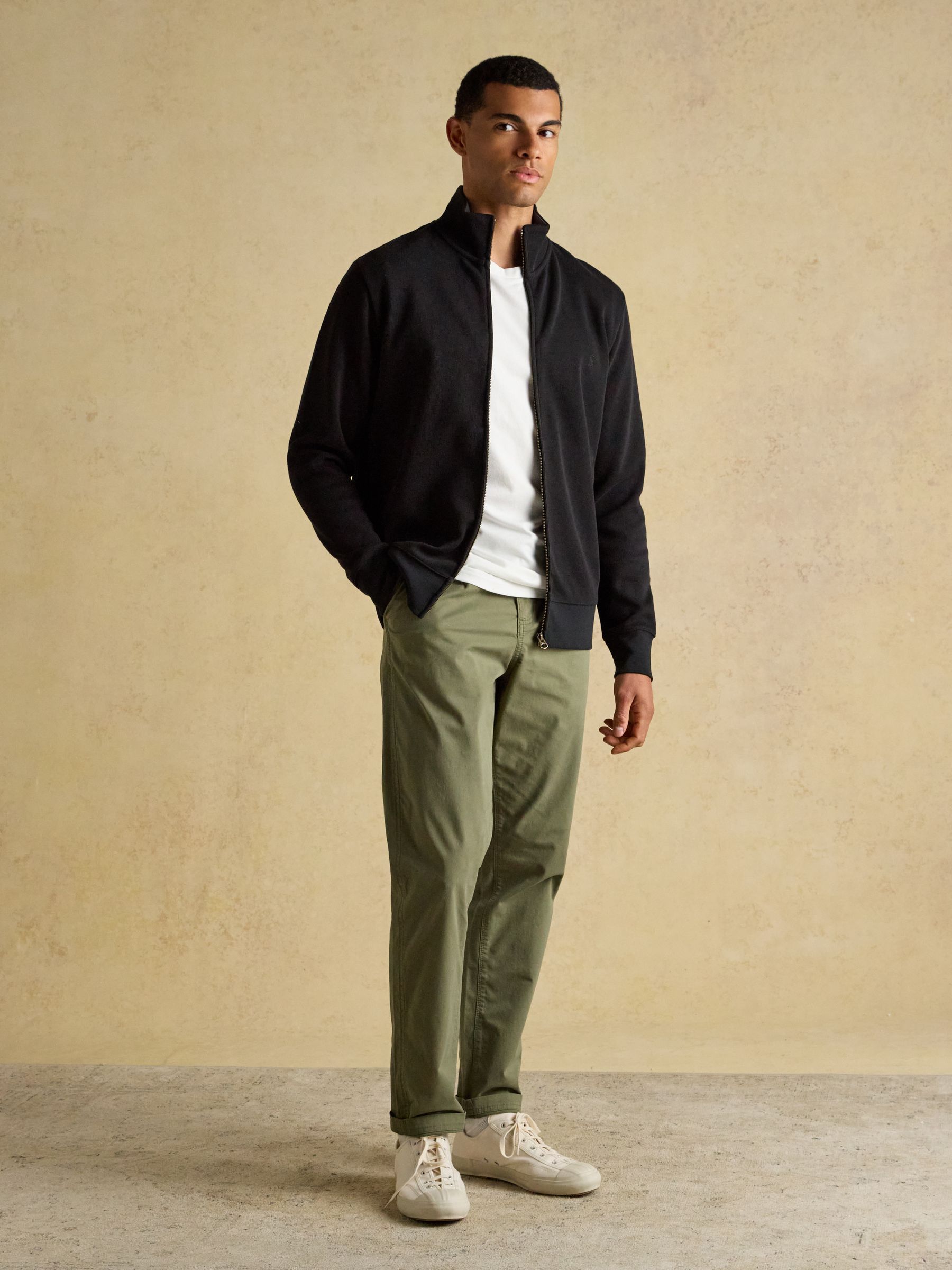 Black French Rib Full Zip Up Sweatshirt - Image 8 of 11