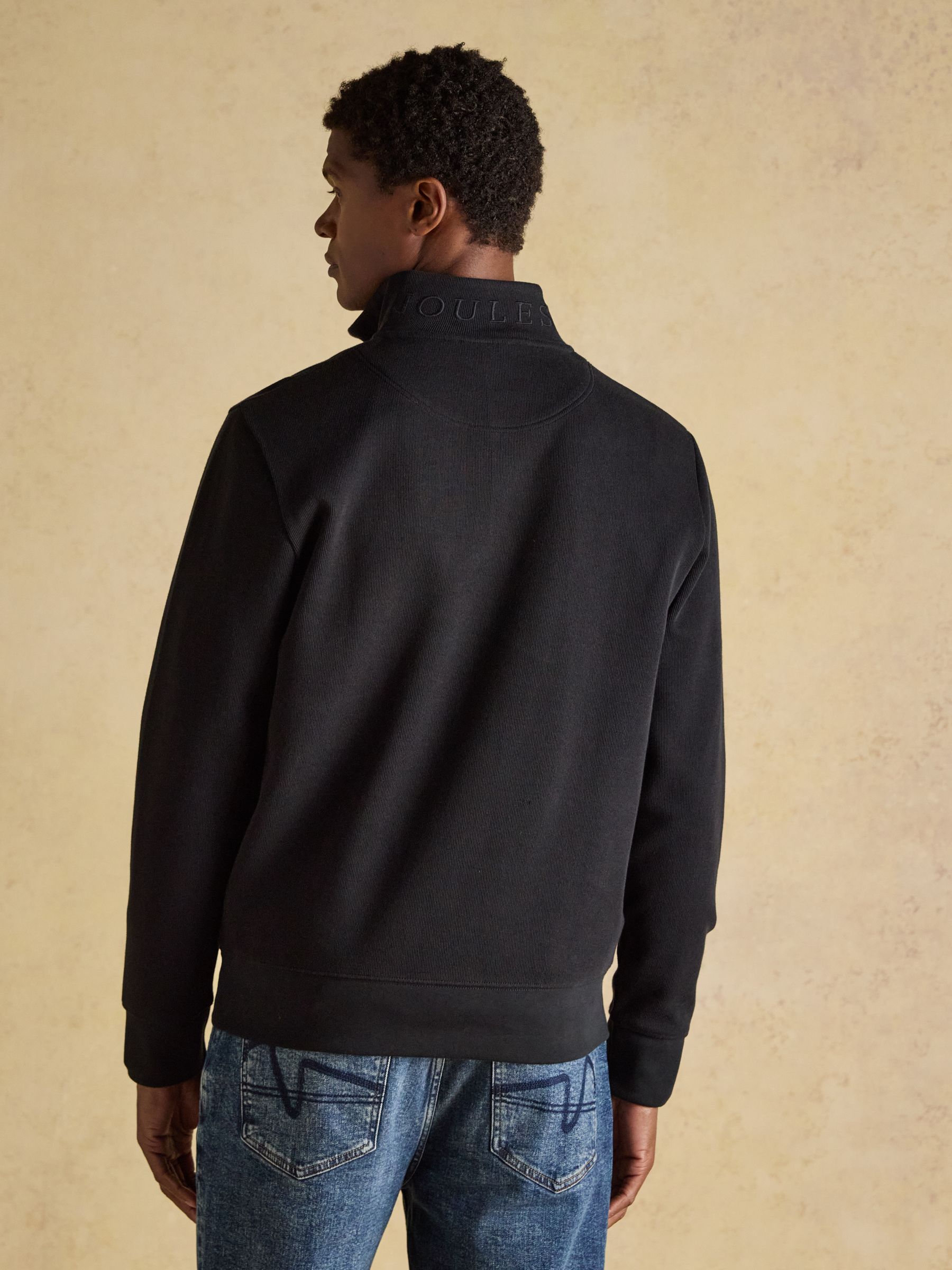Alistair Black French Ribbed Knit Quarter Zip Sweatshirt - Image 2 of 7