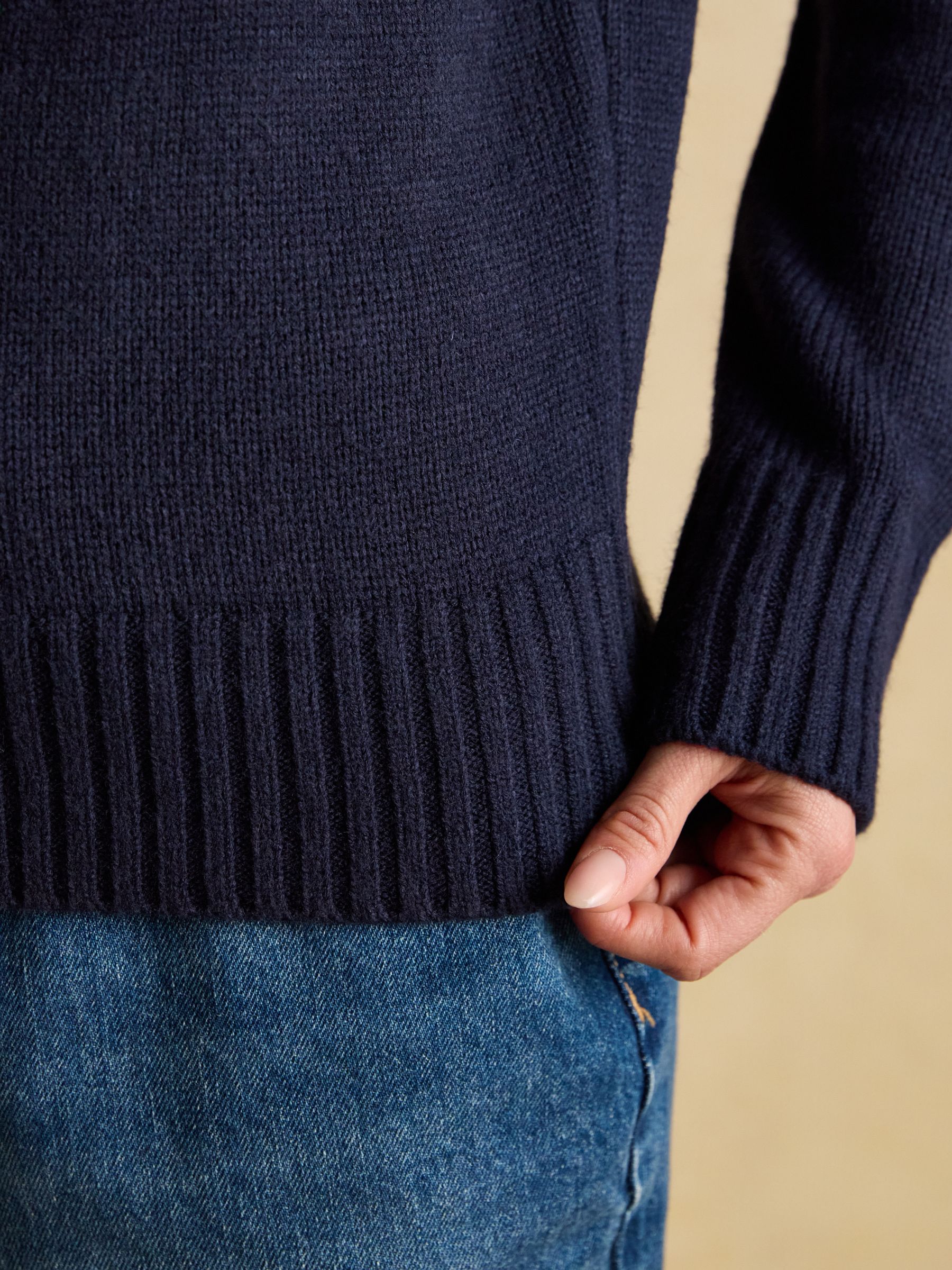 Noelle Navy Embroidered Knitted Christmas Jumper - Image 6 of 8