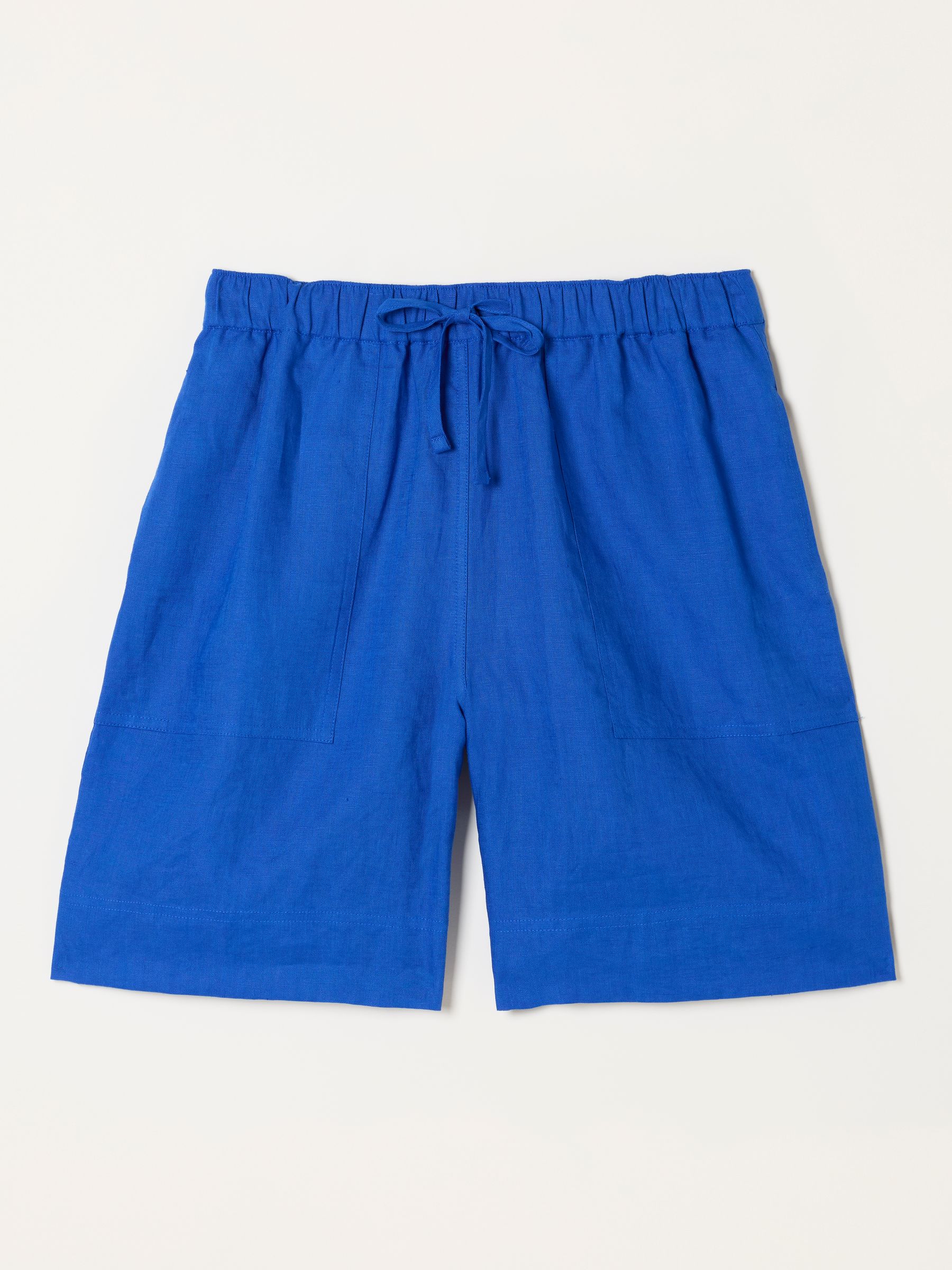 Amberly Cobalt Blue Linen Shorts - Image 6 of 6