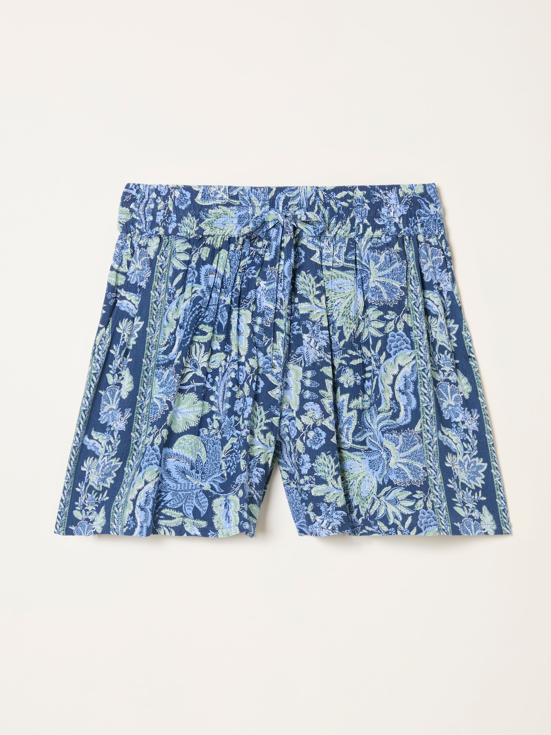 Fiona Blue Woodblock Flippy Shorts - Image 5 of 5