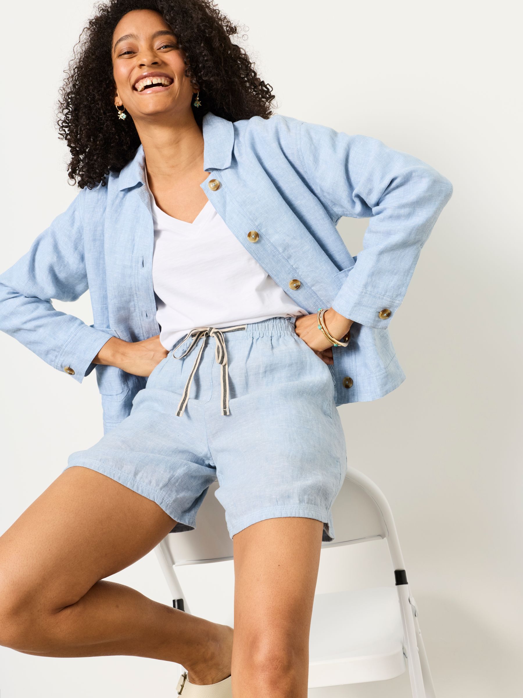 Cassie Blue Ric Rack Shorts - Image 6 of 7