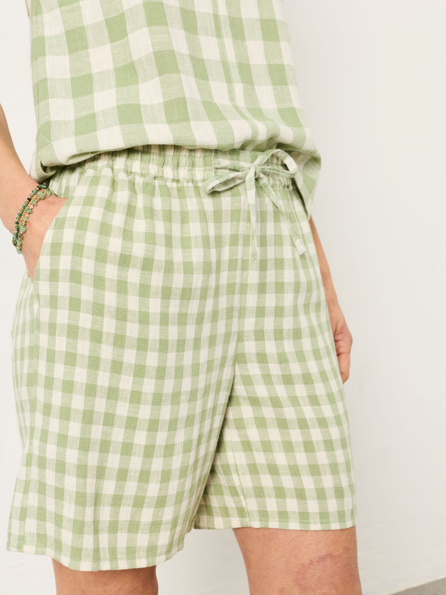 Evie Green Gingham Shorts - Image 1 of 6