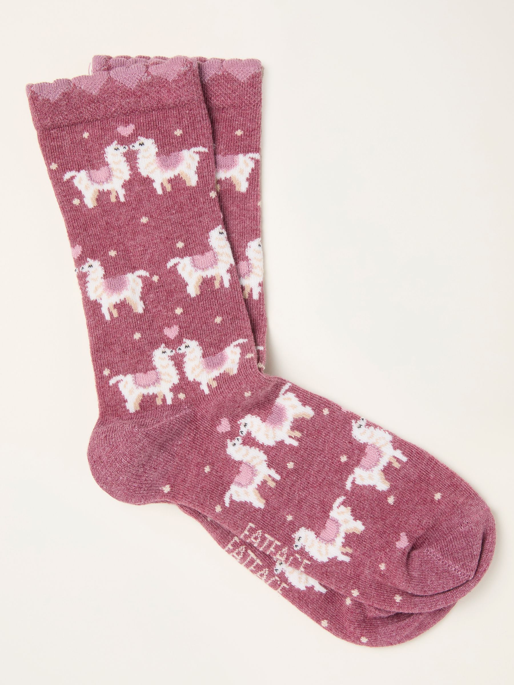 Berry Pink Llama Socks - Image 1 of 2