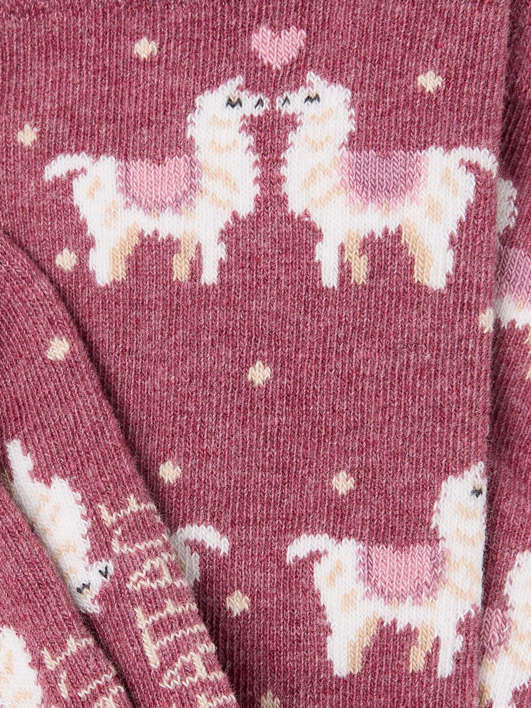 Berry Pink Llama Socks - Image 2 of 2