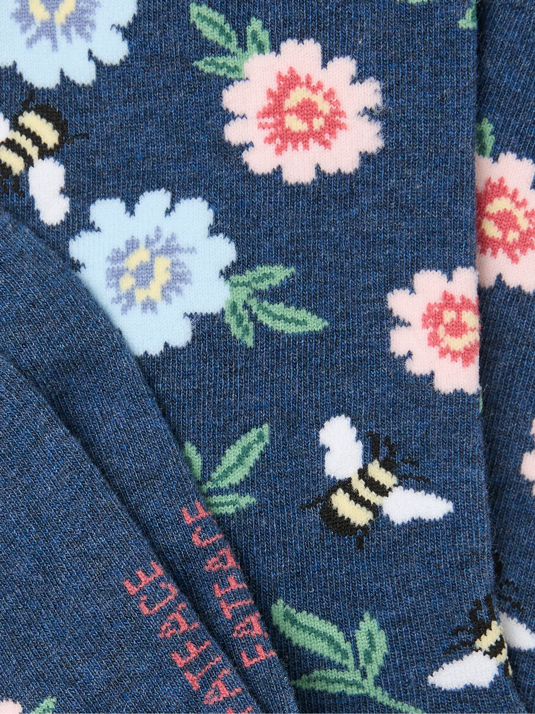 Navy Bee Floral Socks - Image 2 of 2