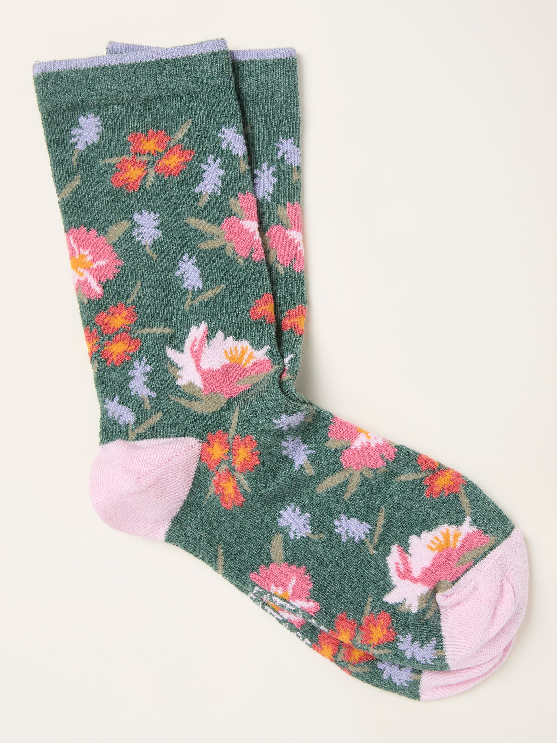 Green Floral Socks