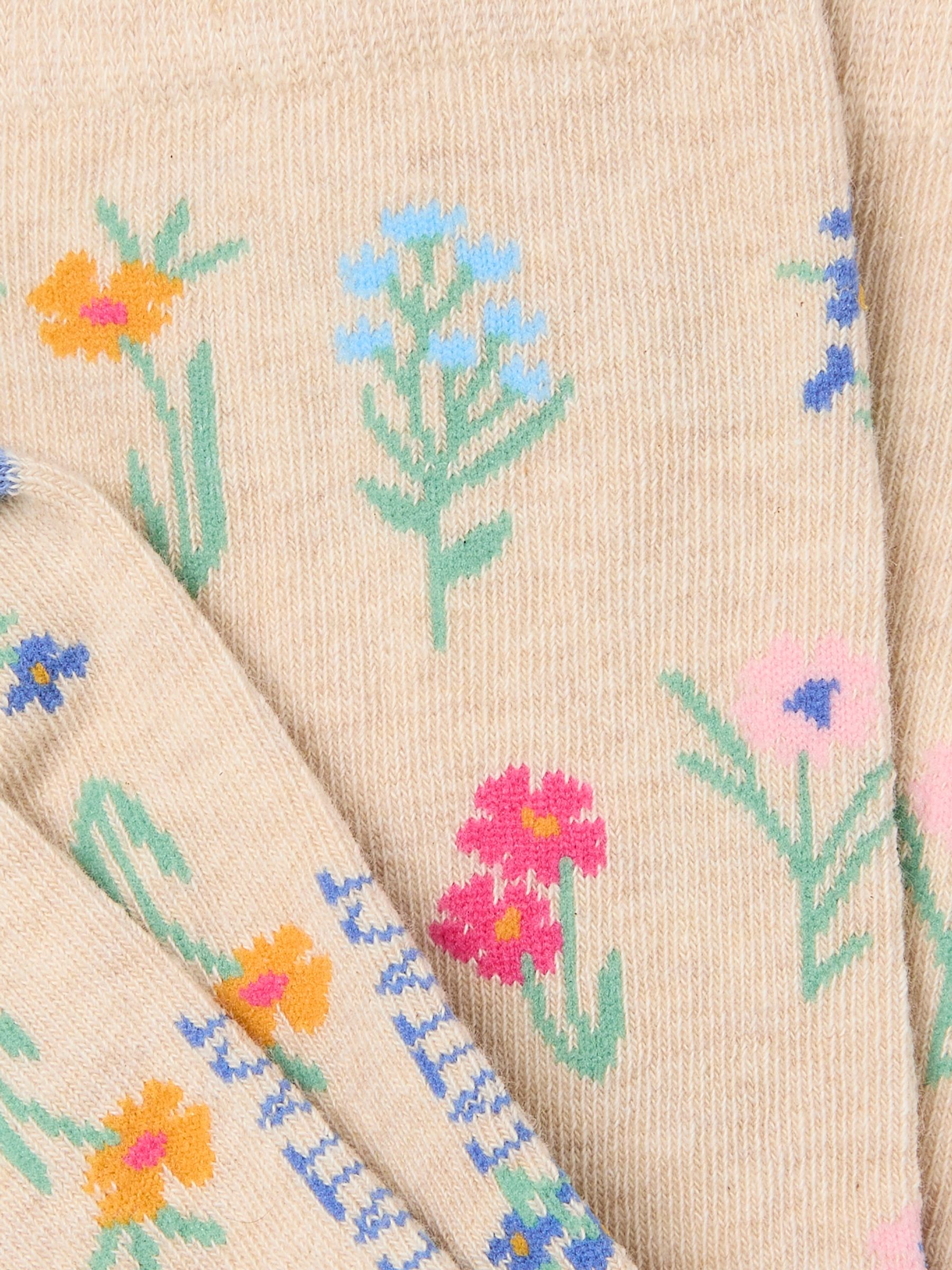 Oatmeal Floral Socks - Image 2 of 2