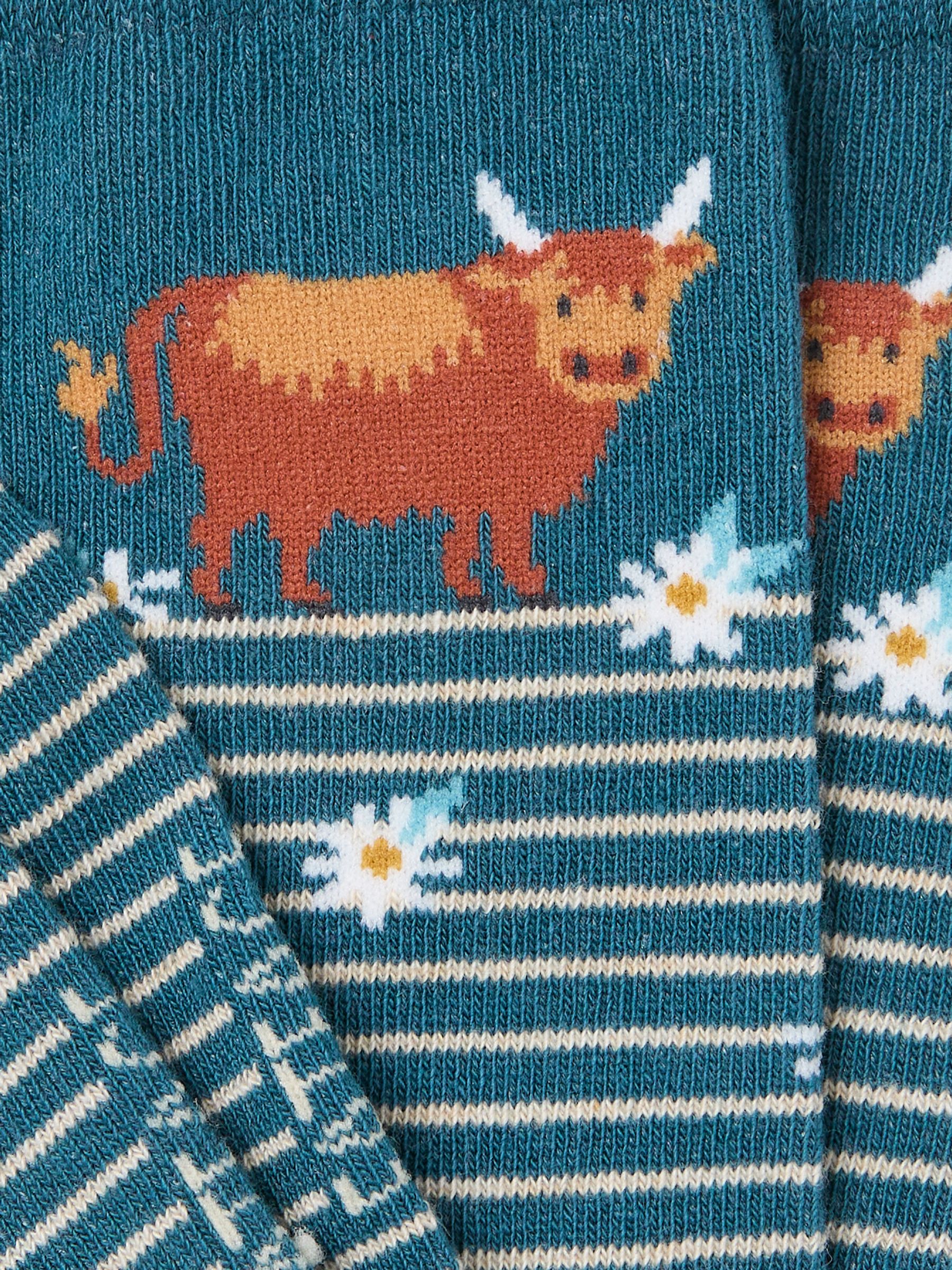Navy Highland Cow Socks - Image 2 of 2