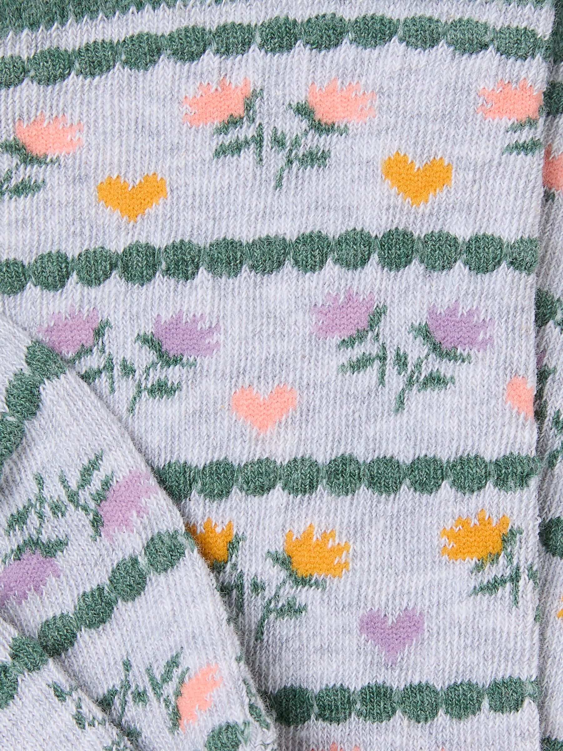 Grey Floral Socks - Image 2 of 2