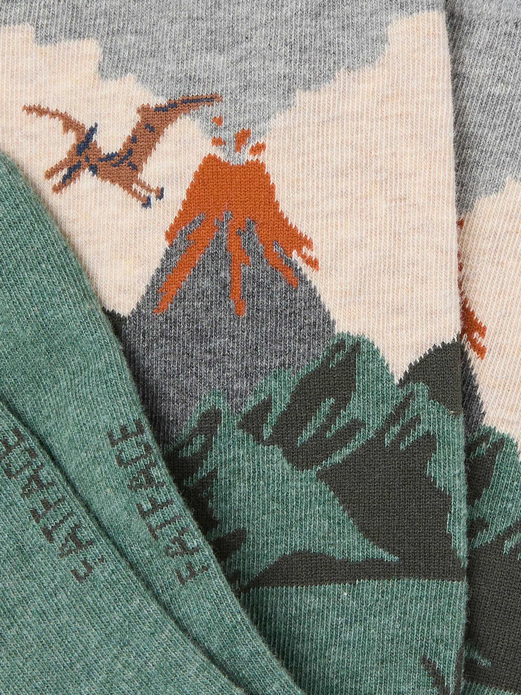 Multi Colour Dinosaur Scene Socks - Image 2 of 2