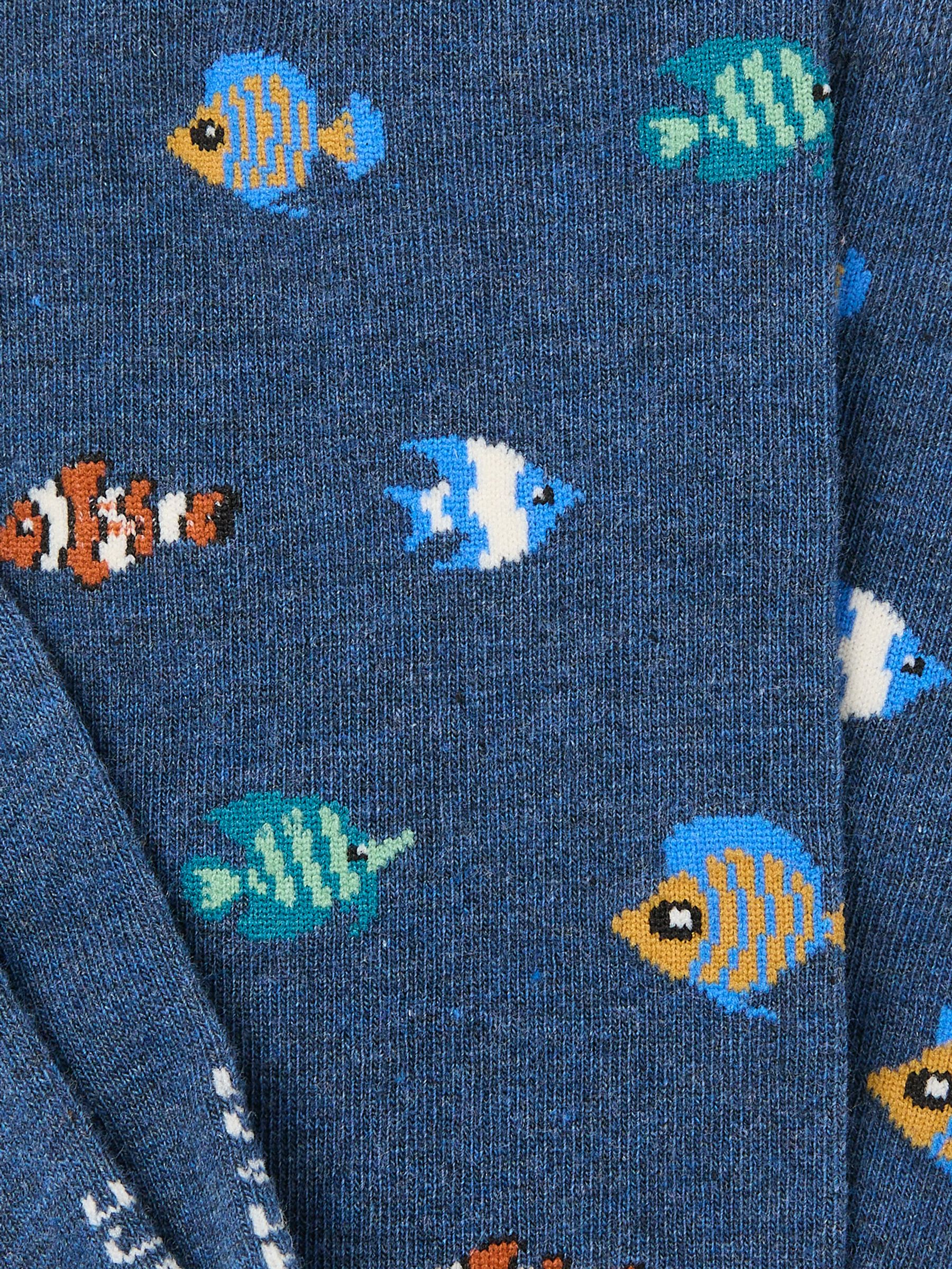 Navy Fish Socks - Image 2 of 2