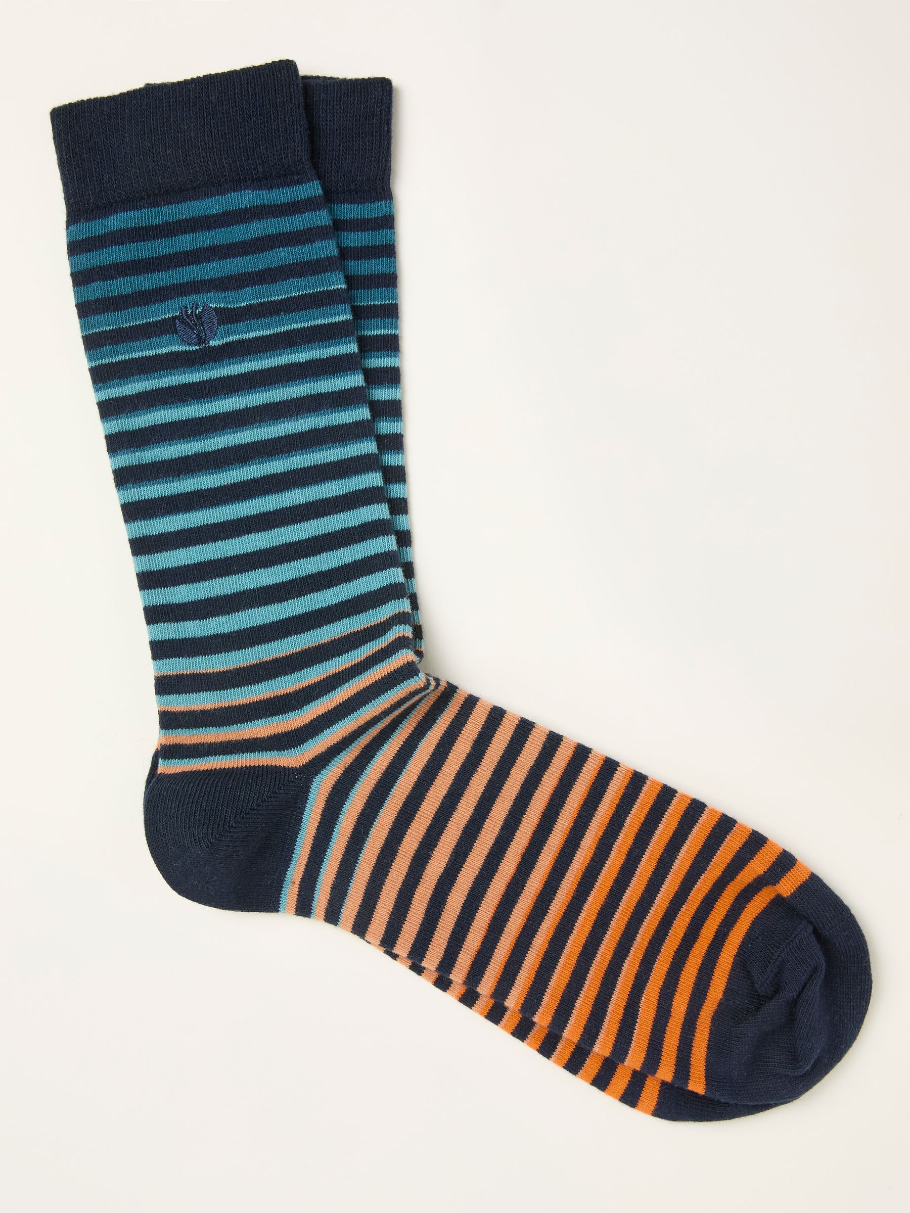 Teal Blue Striped Socks - Image 1 of 2