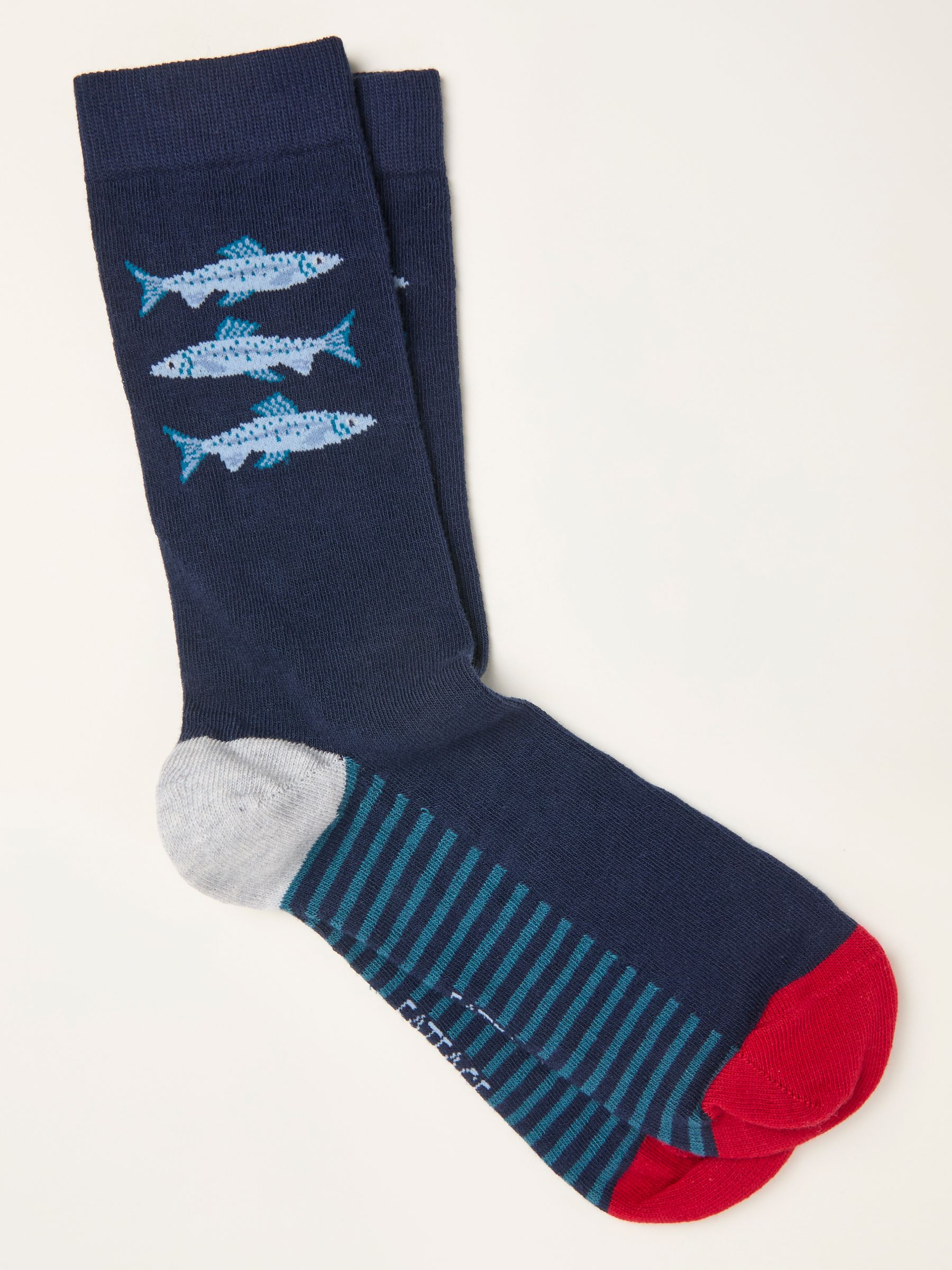 Navy Fish Socks - Image 1 of 2