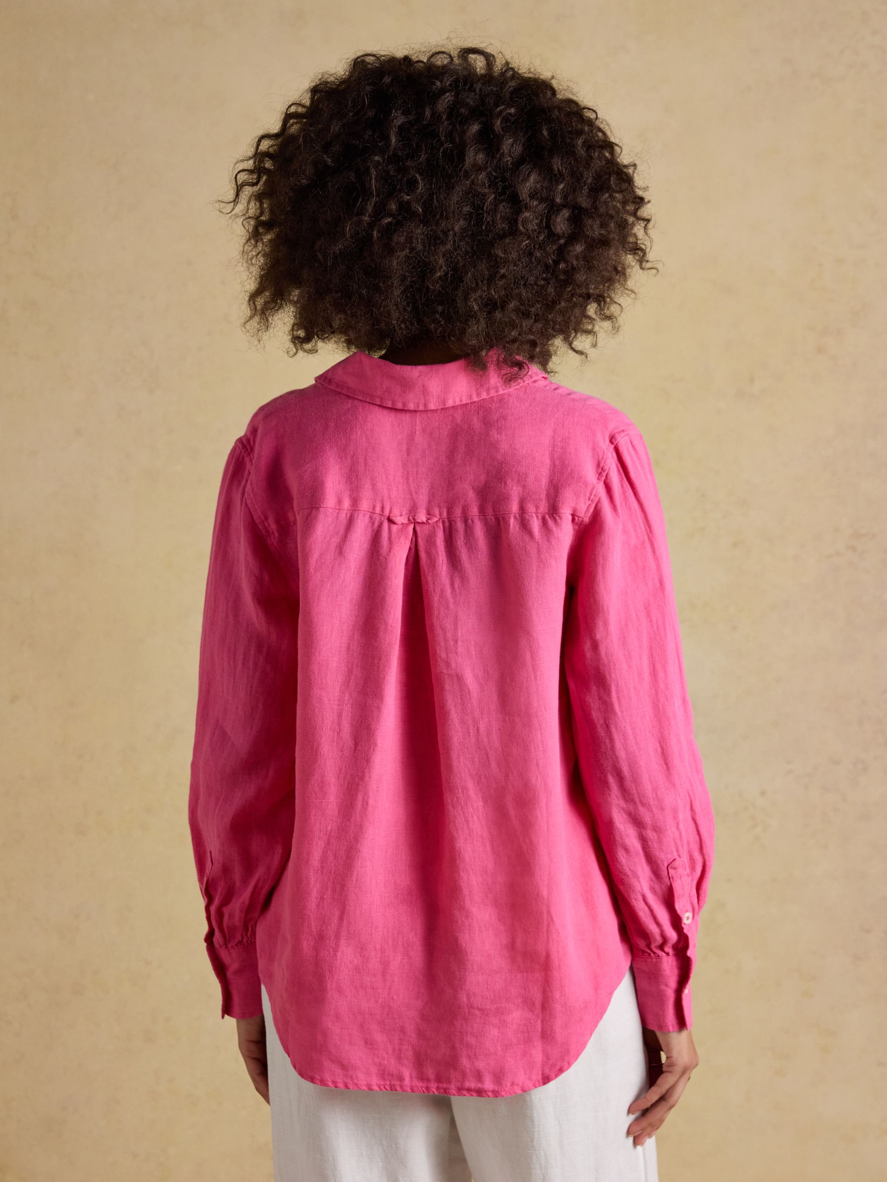 Anna Pink Long Sleeve 100% Linen Shirt - Image 2 of 7