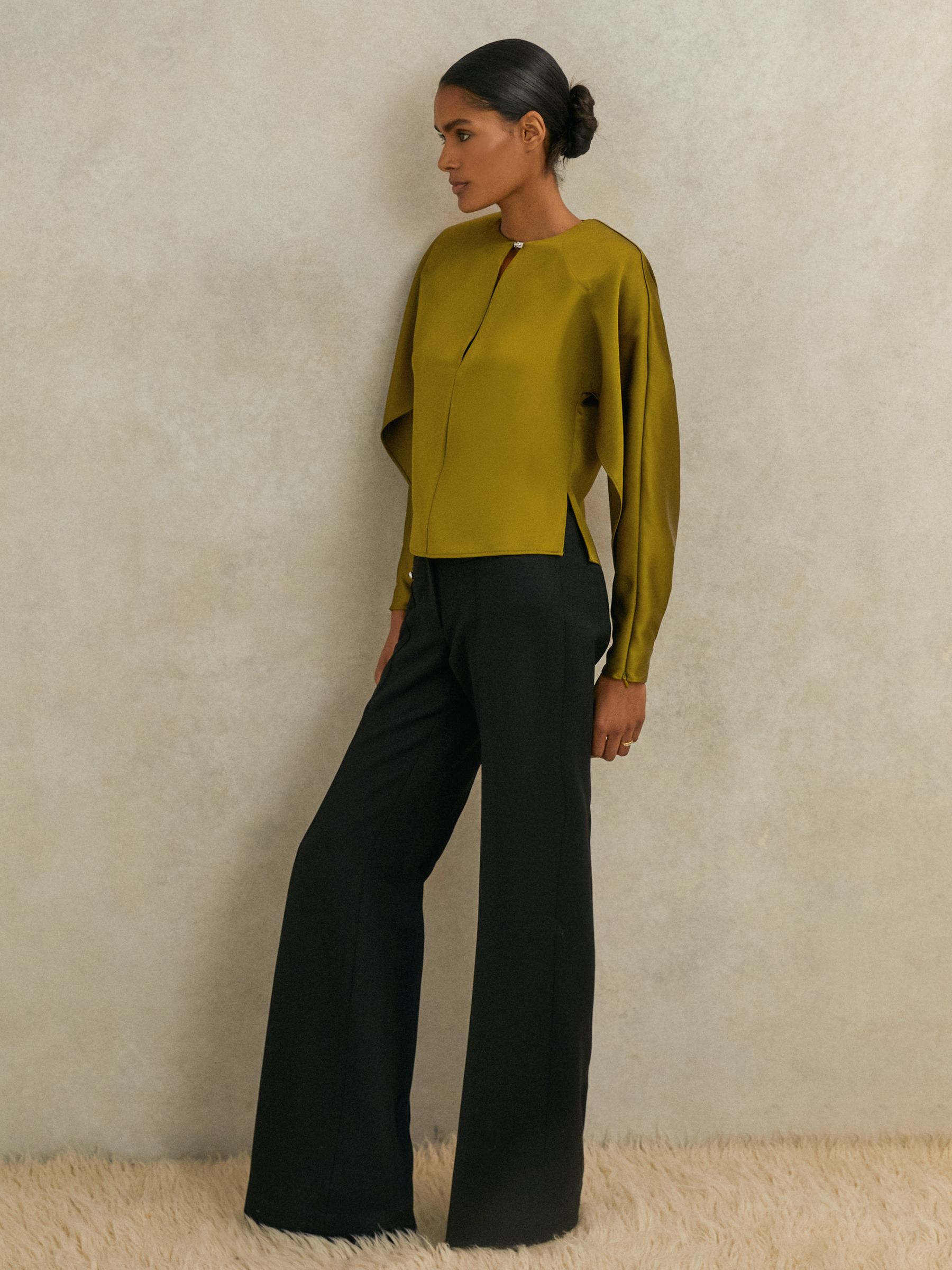 Atelier Satin Turn-Lock Top in Green - Image 5 of 8