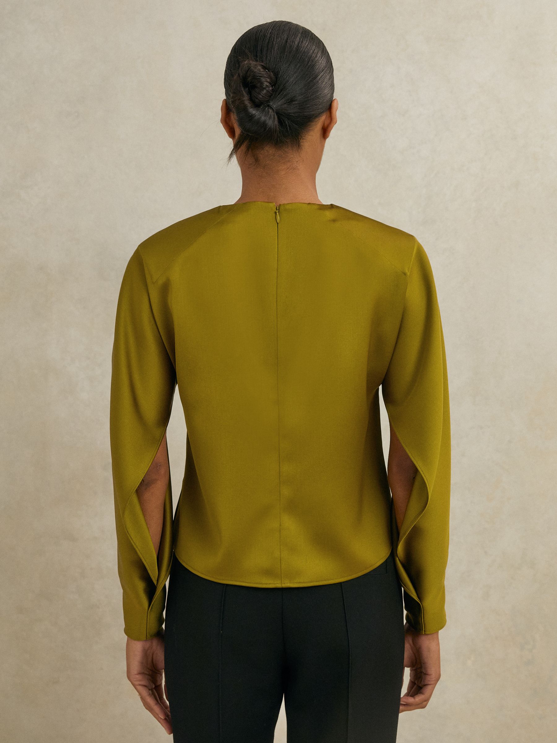 Atelier Satin Turn-Lock Top in Green - Image 6 of 8