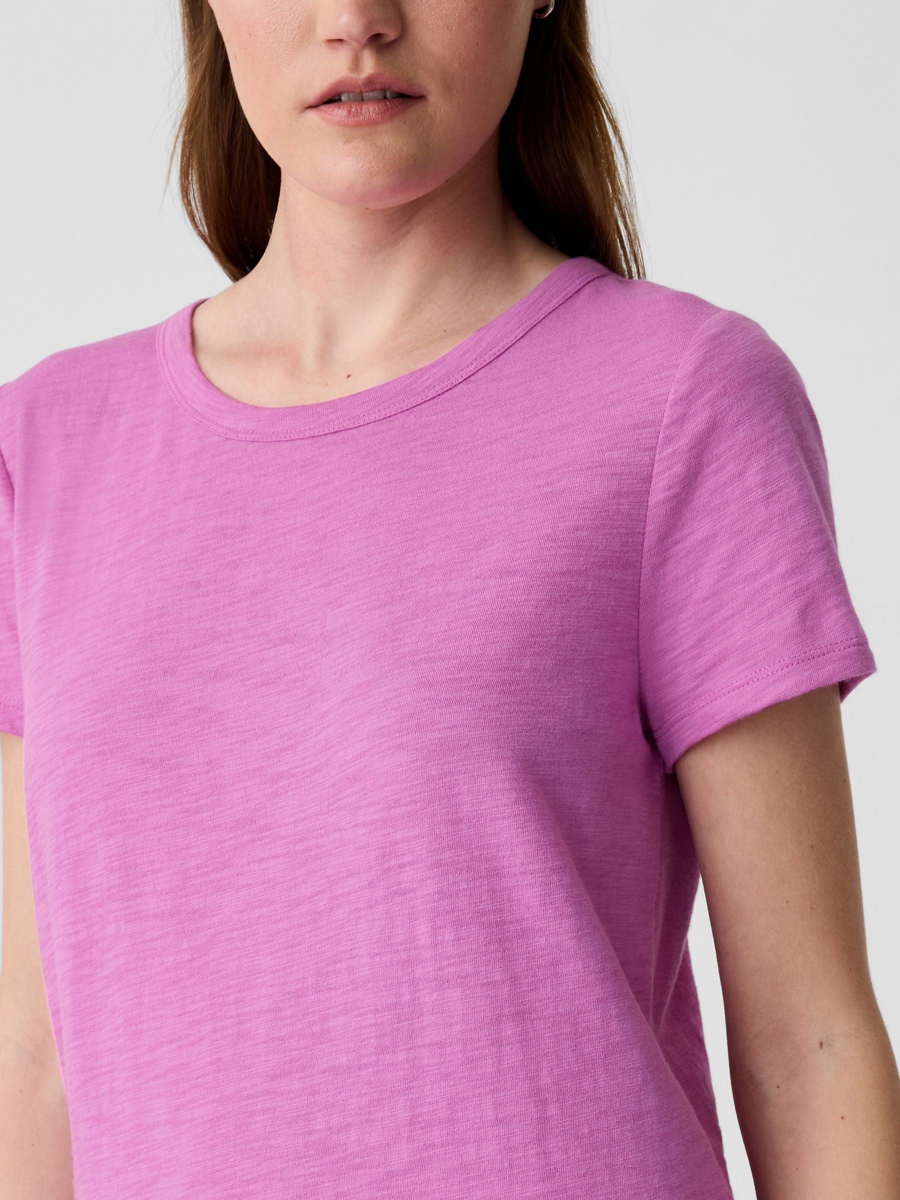 Pink Cotton Short Sleeve Crew Neck T-Shirt - Image 4 of 4