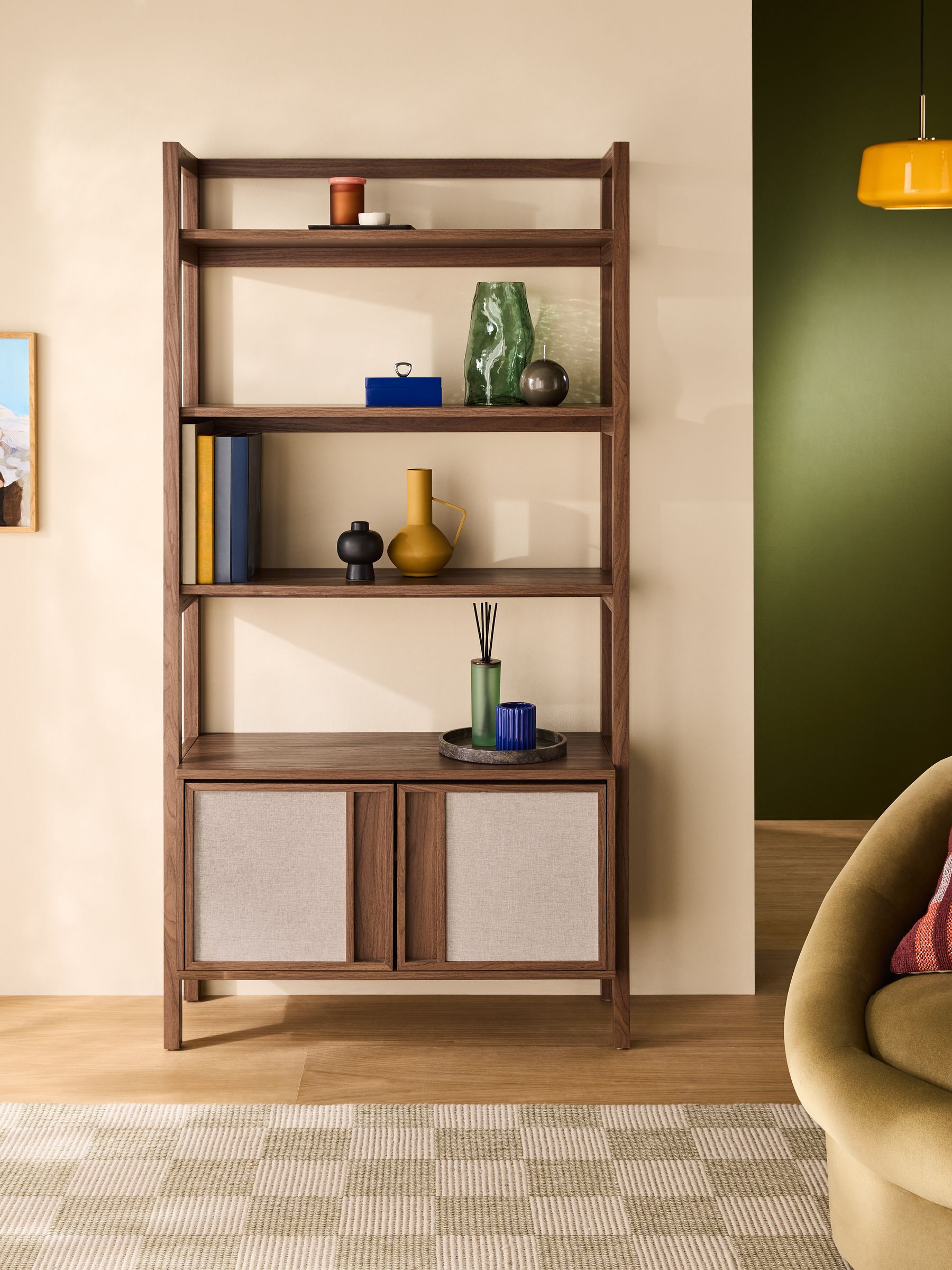 Almelo Shelving Unit in Dark Wood Effect - Image 1 of 6 Almelo Shelving Unit in Dark Wood Effect - Image 1 of 6