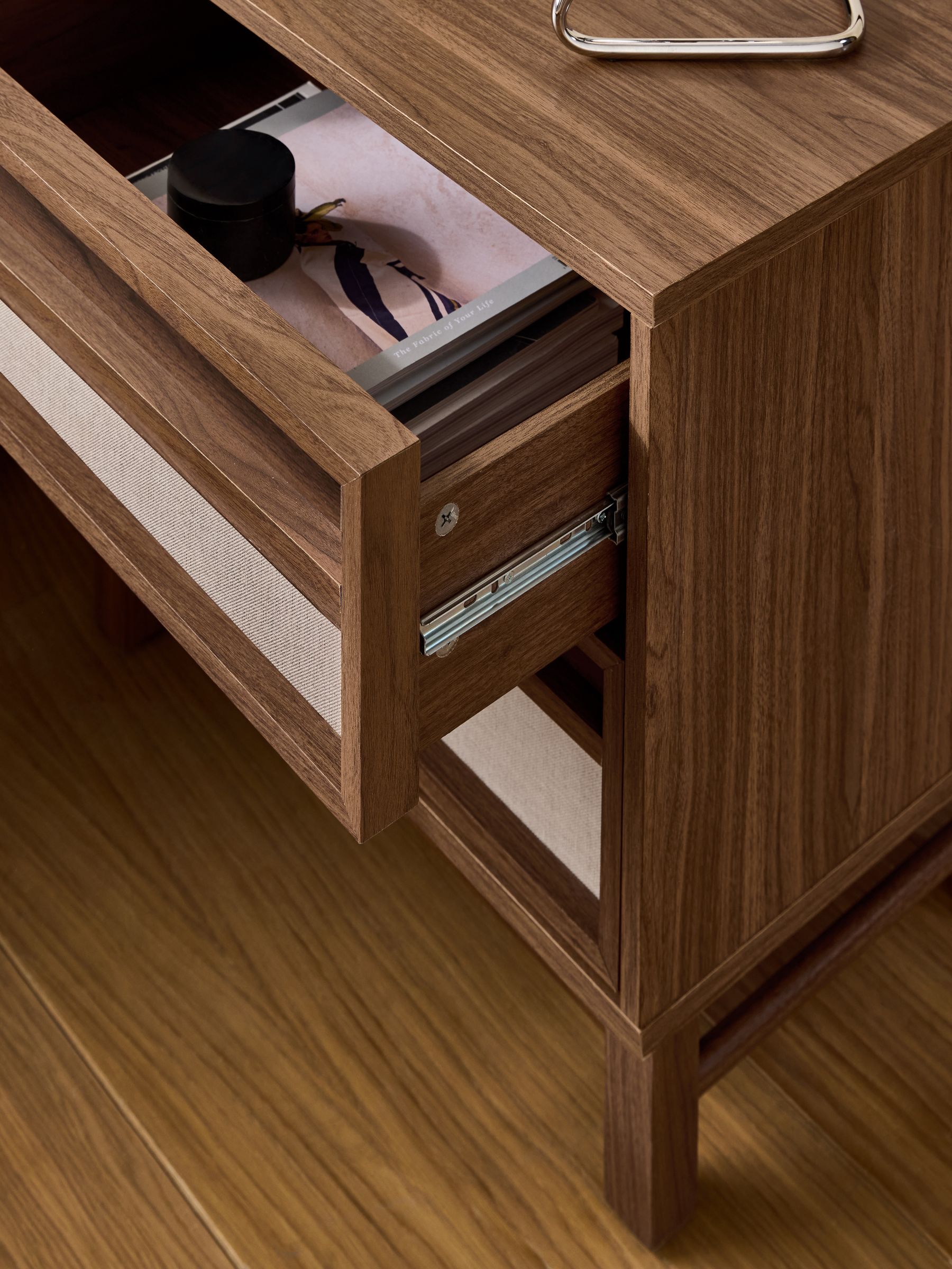 Almelo 2 Drawer Bedside Table in Dark Wood Effect - Image 2 of 5