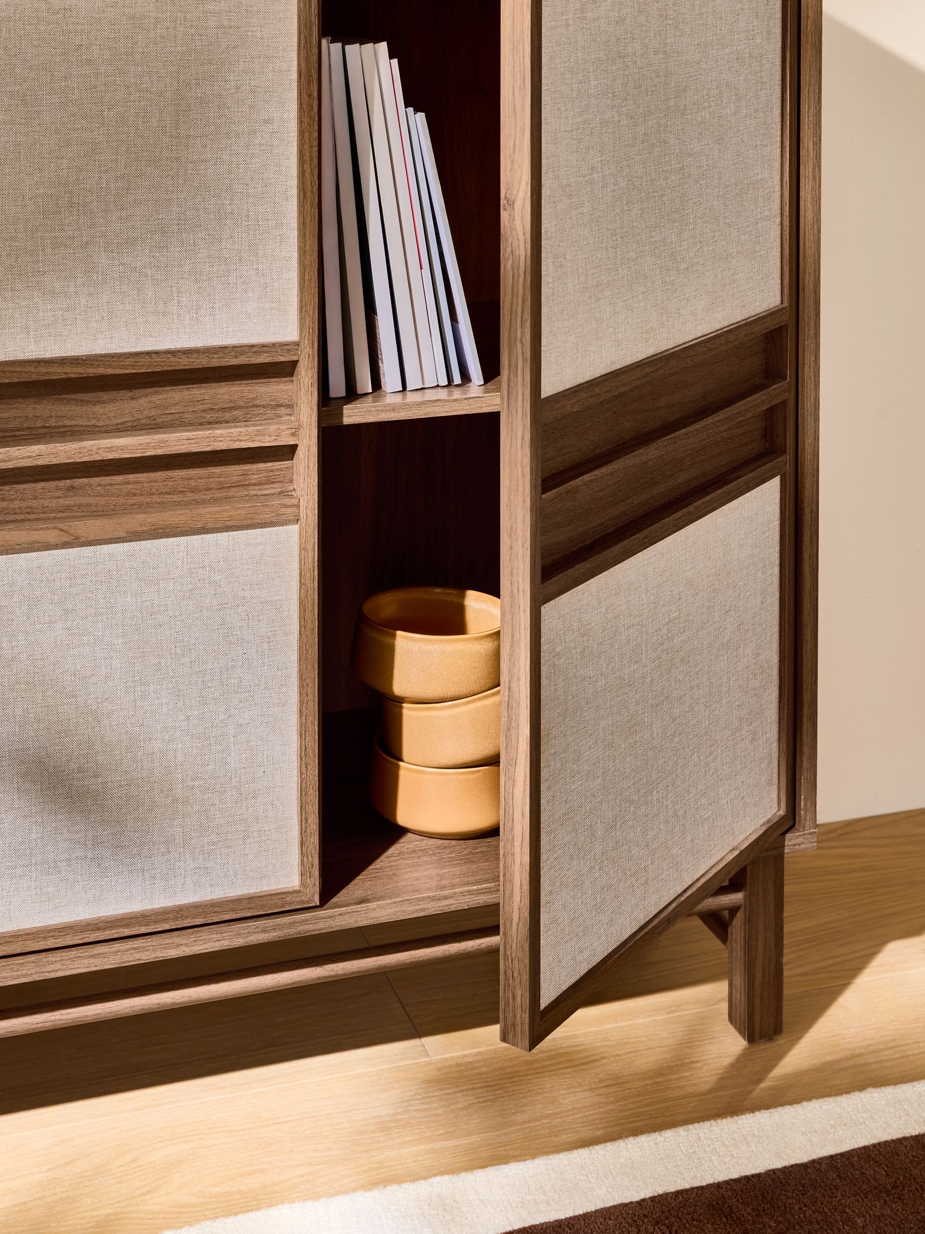 Almelo Tall Large Sideboard in Dark Wood Effect - Image 2 of 6