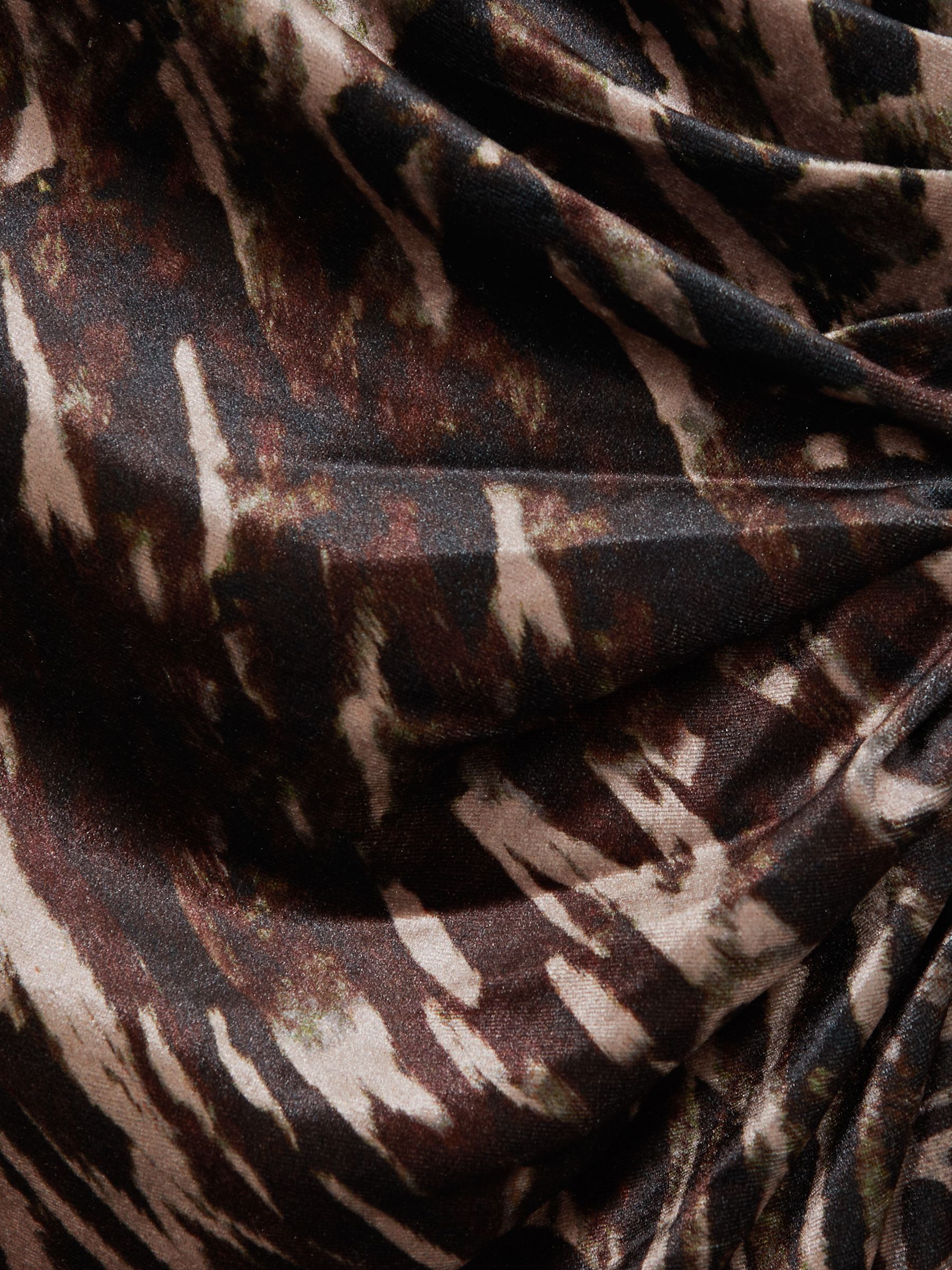 Velvet Leopard-Print Midi Dress in Black/Brown - image 3