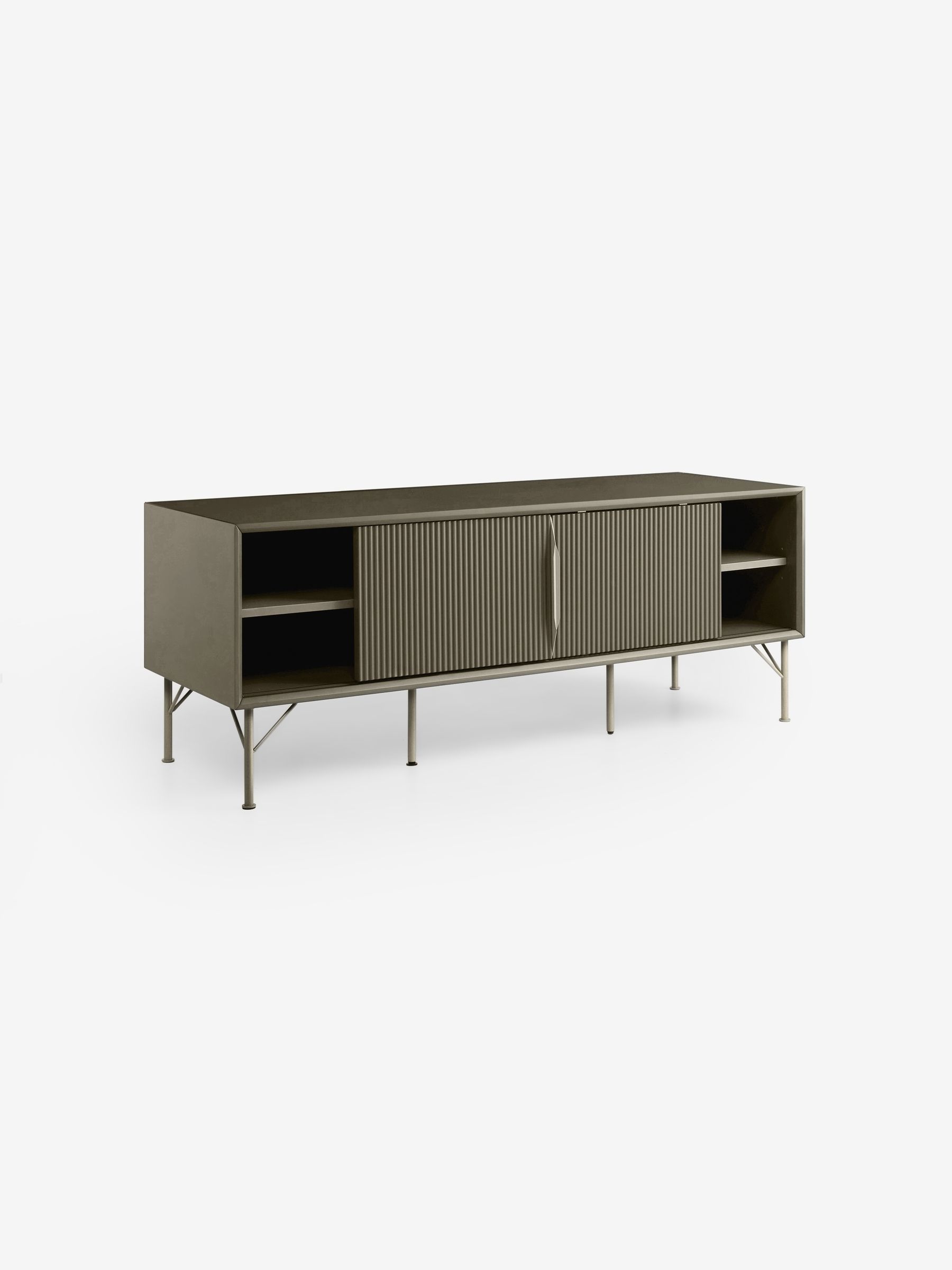 Elian Painted Up to 50 Inch Sliding Door TV Unit in Green - Image 8 of 8
