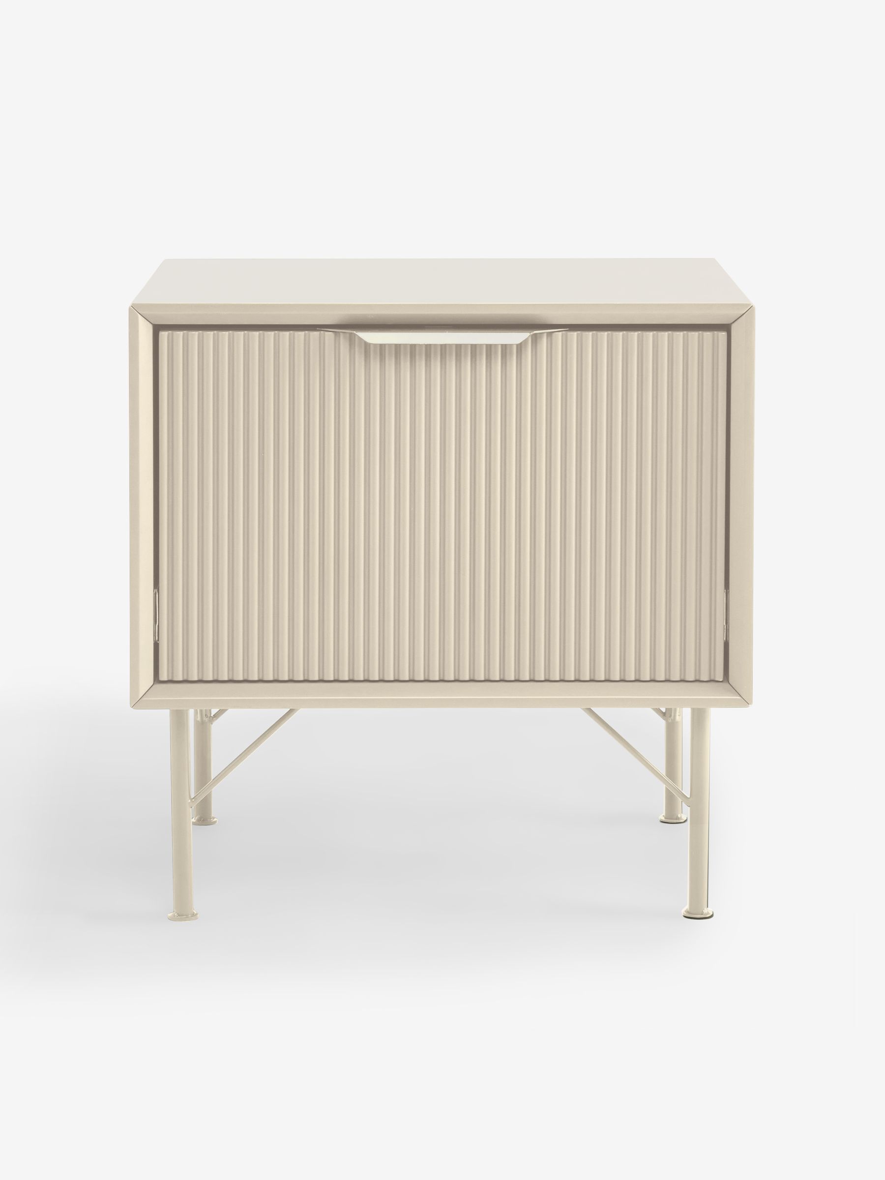 Elian 1 Drawer Bedside Table in Ecru White - Image 1 of 2