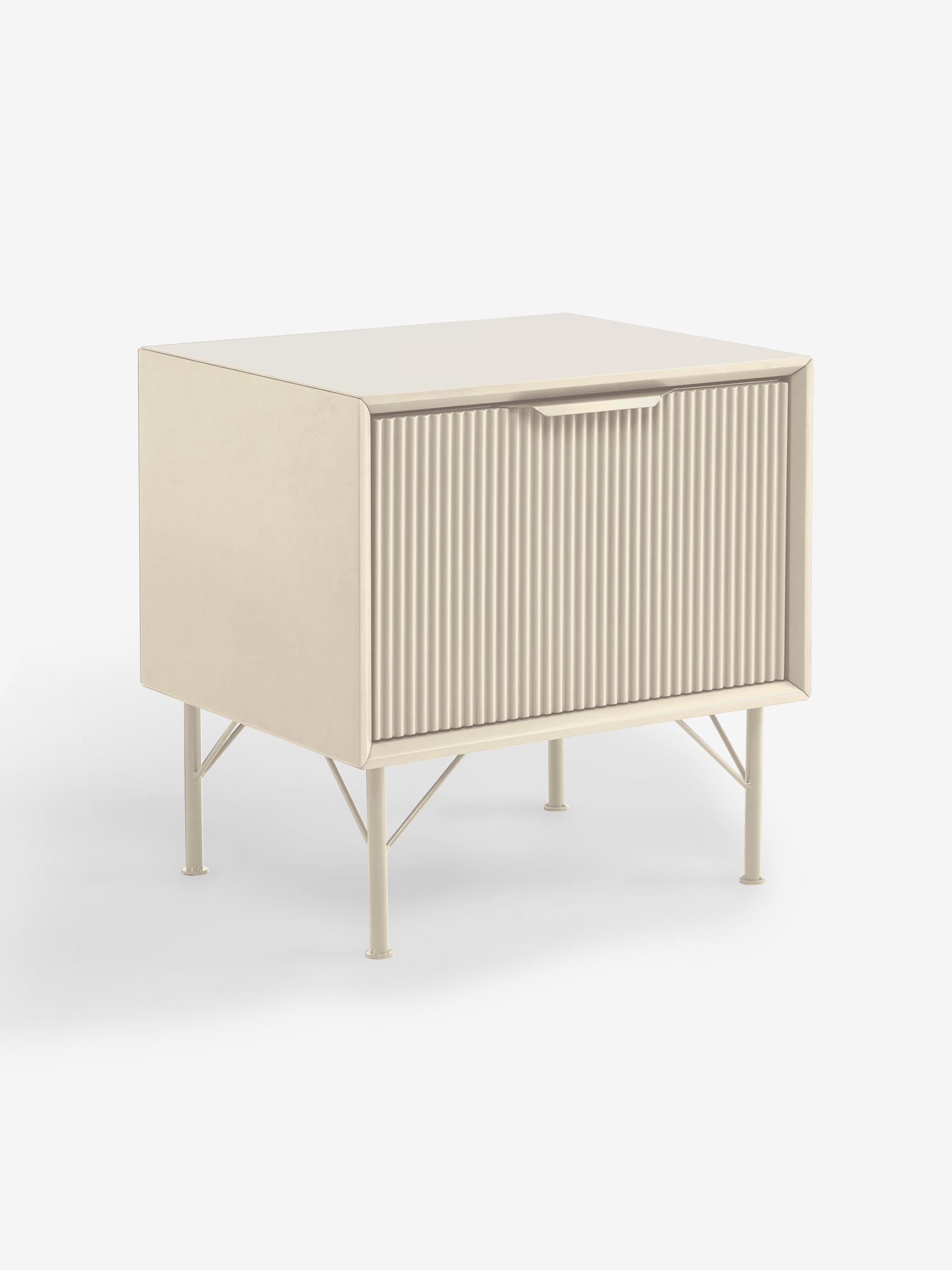 Elian 1 Drawer Bedside Table in Ecru White - Image 2 of 2