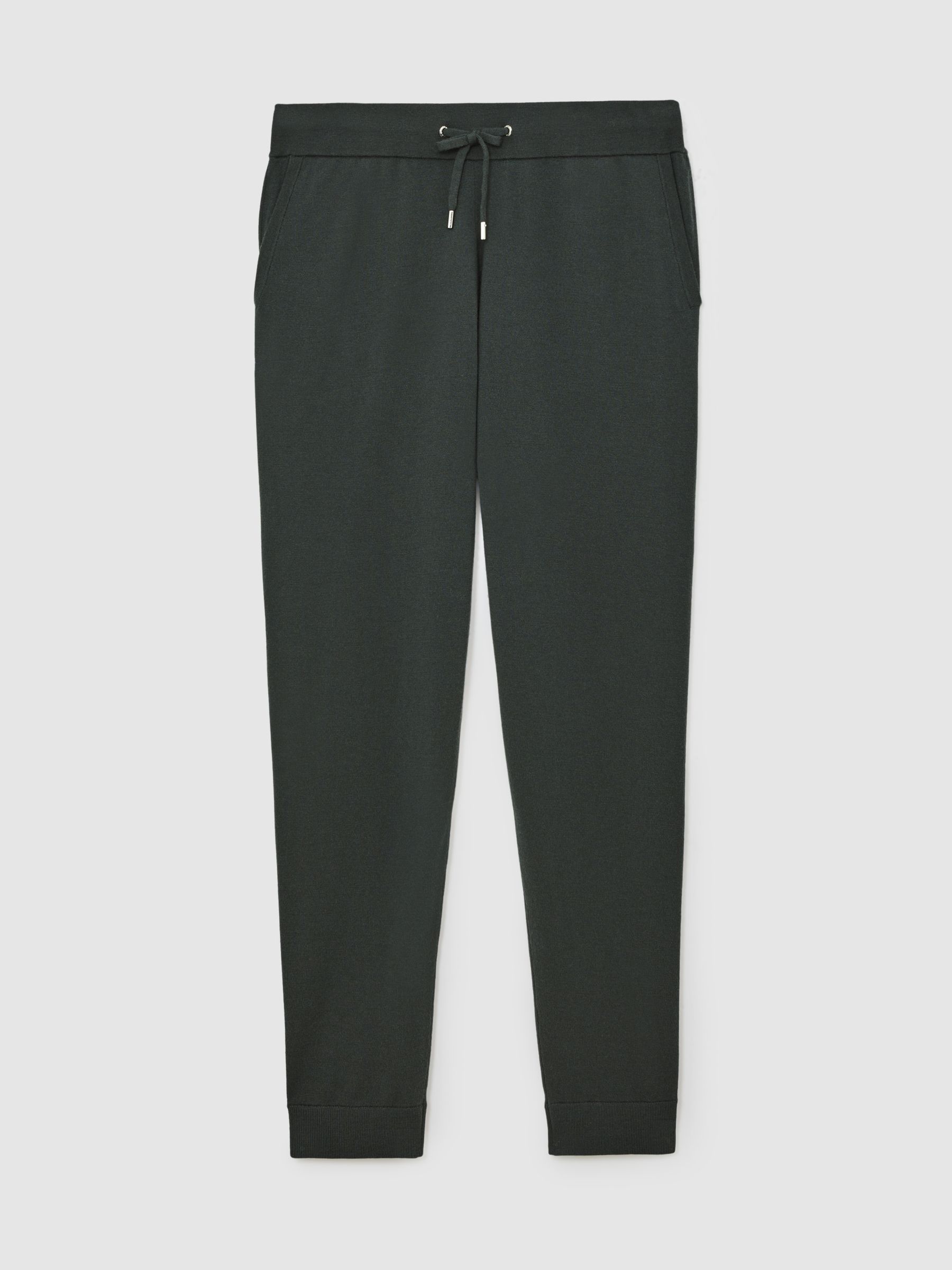 Wool-Blend Cuffed Joggers in Bottle Green - image 1