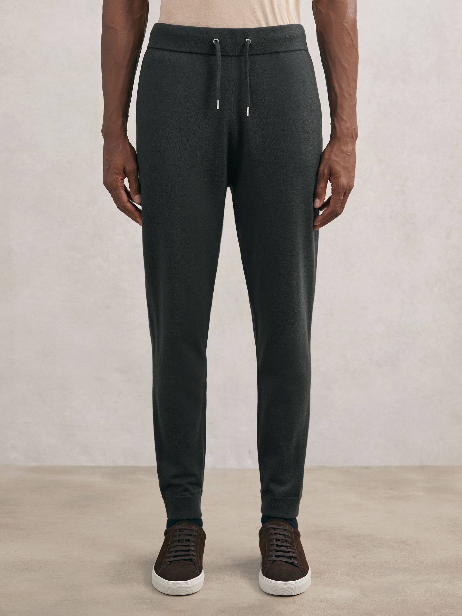 Φόρμα με μανσέτες από μείγμα μαλλιού Merino σε χρώμα μπουκαλιού πράσινο - Εικόνα 3 από 6