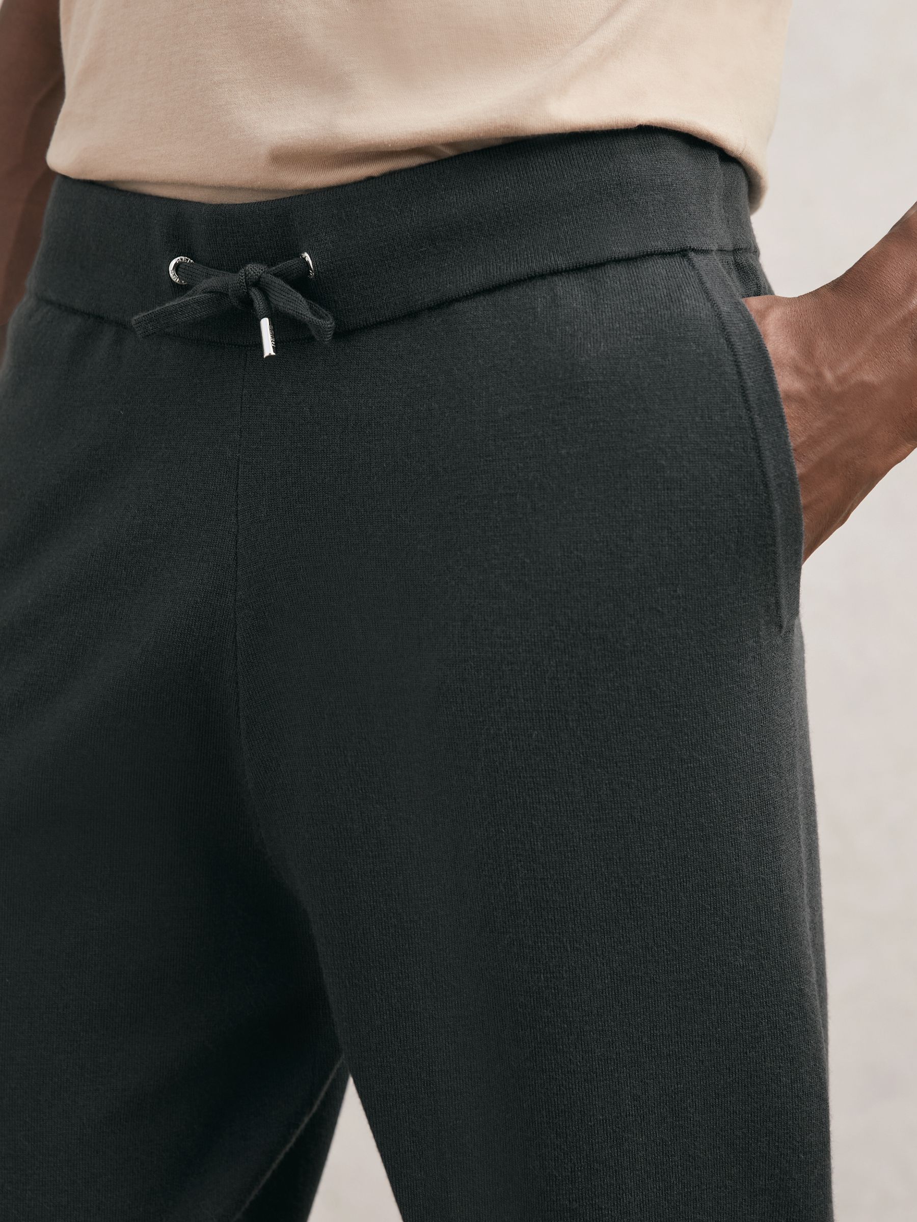 Wool-Blend Cuffed Joggers in Bottle Green - image 5