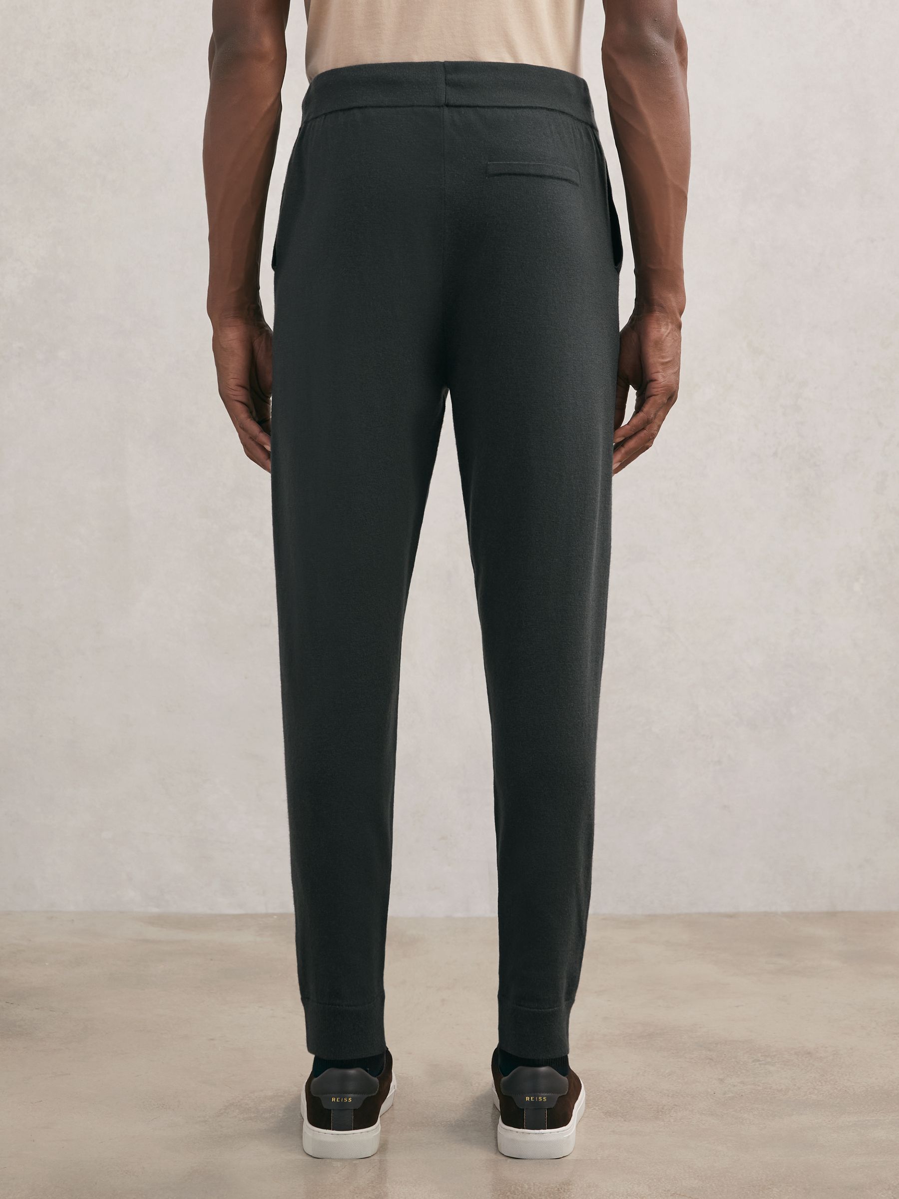 Wool-Blend Cuffed Joggers in Bottle Green - image 3